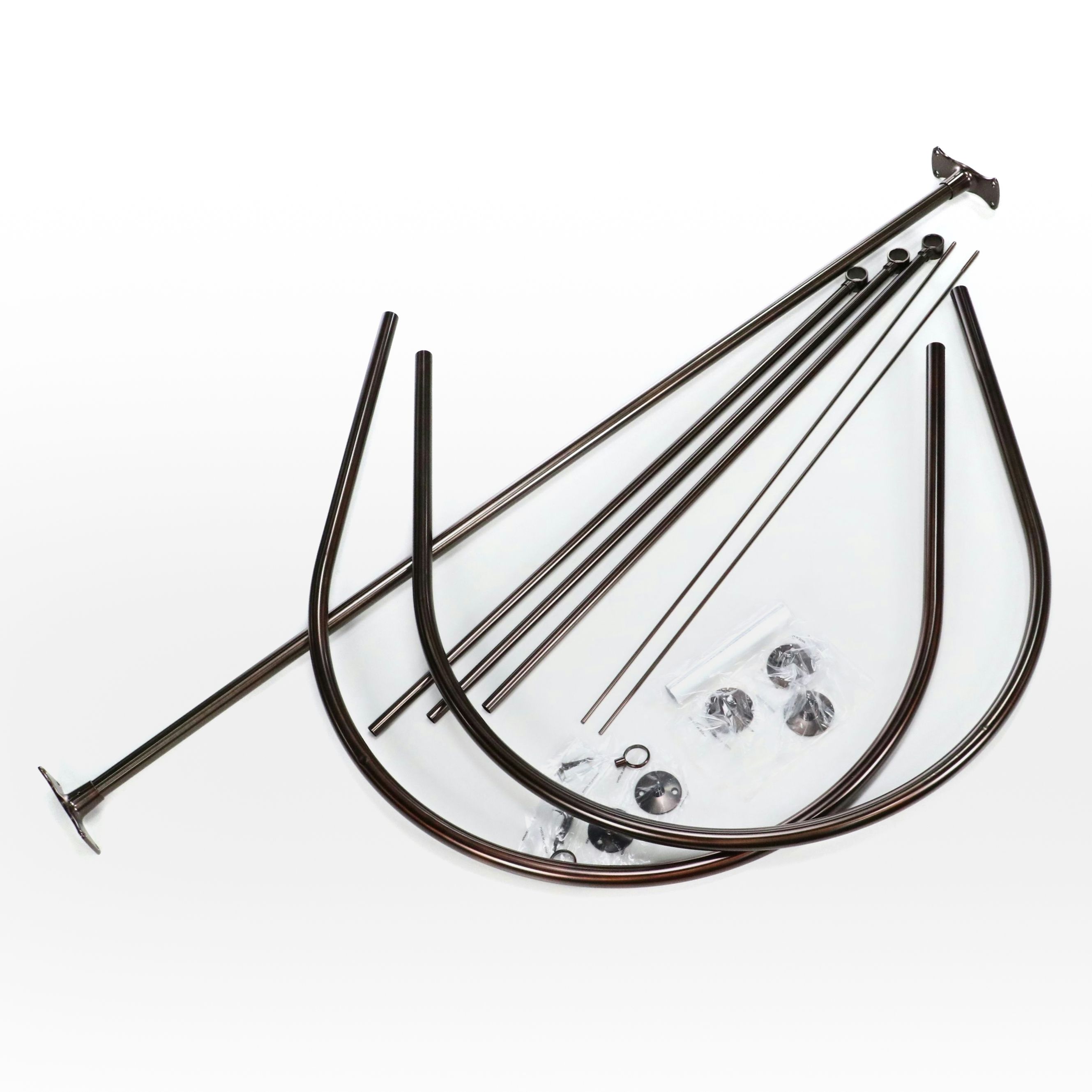 Oil Rubbed Bronze Oval Shower Curtain Rod with Hardware