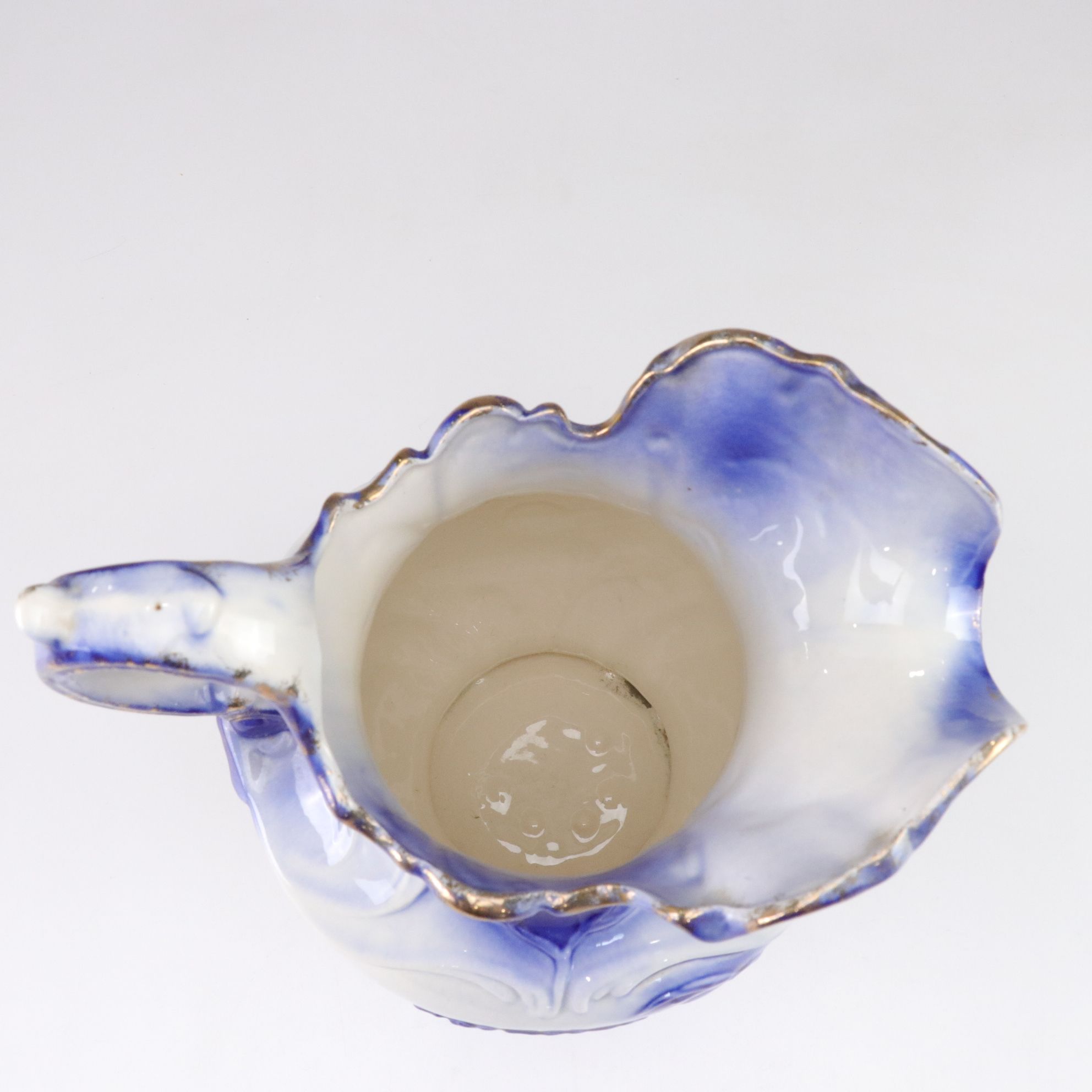 Porcelain Water Pitcher & Wash Basin with Gilt Accents