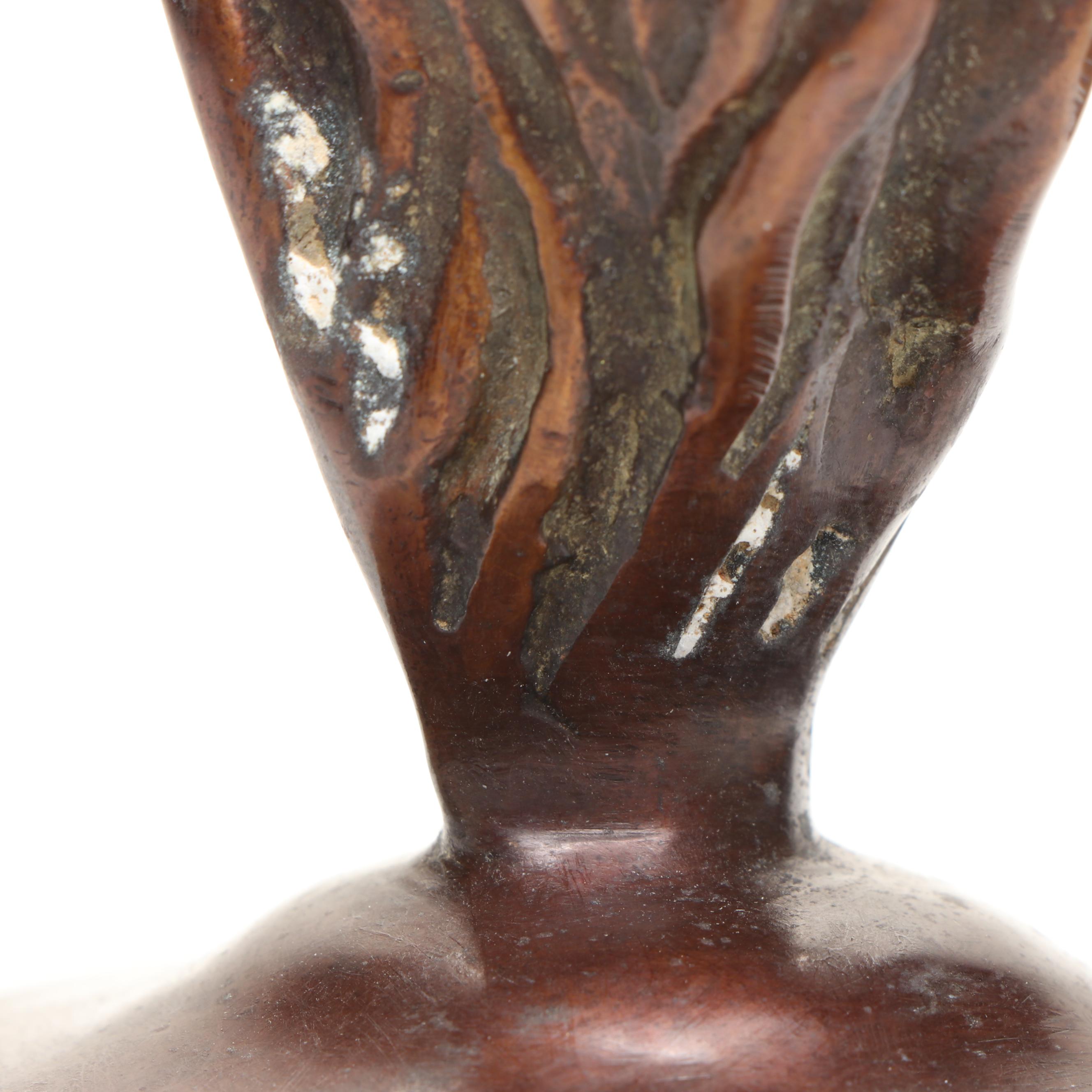 Bronzed Metal and Brass Reindeer Candle Holders