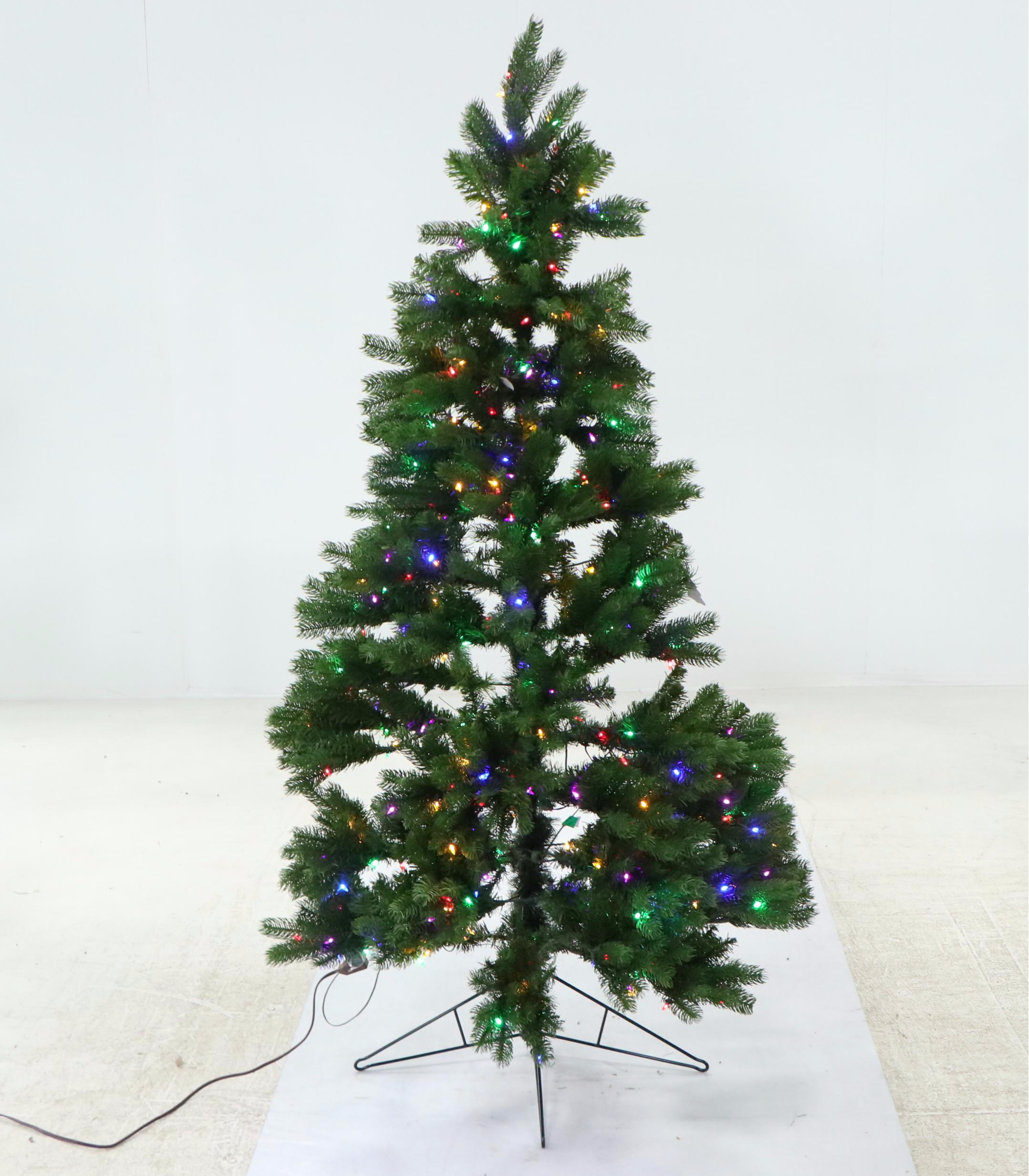 6'8 Pre-Lit Multicolored Faux Douglas Fir Christmas Tree
