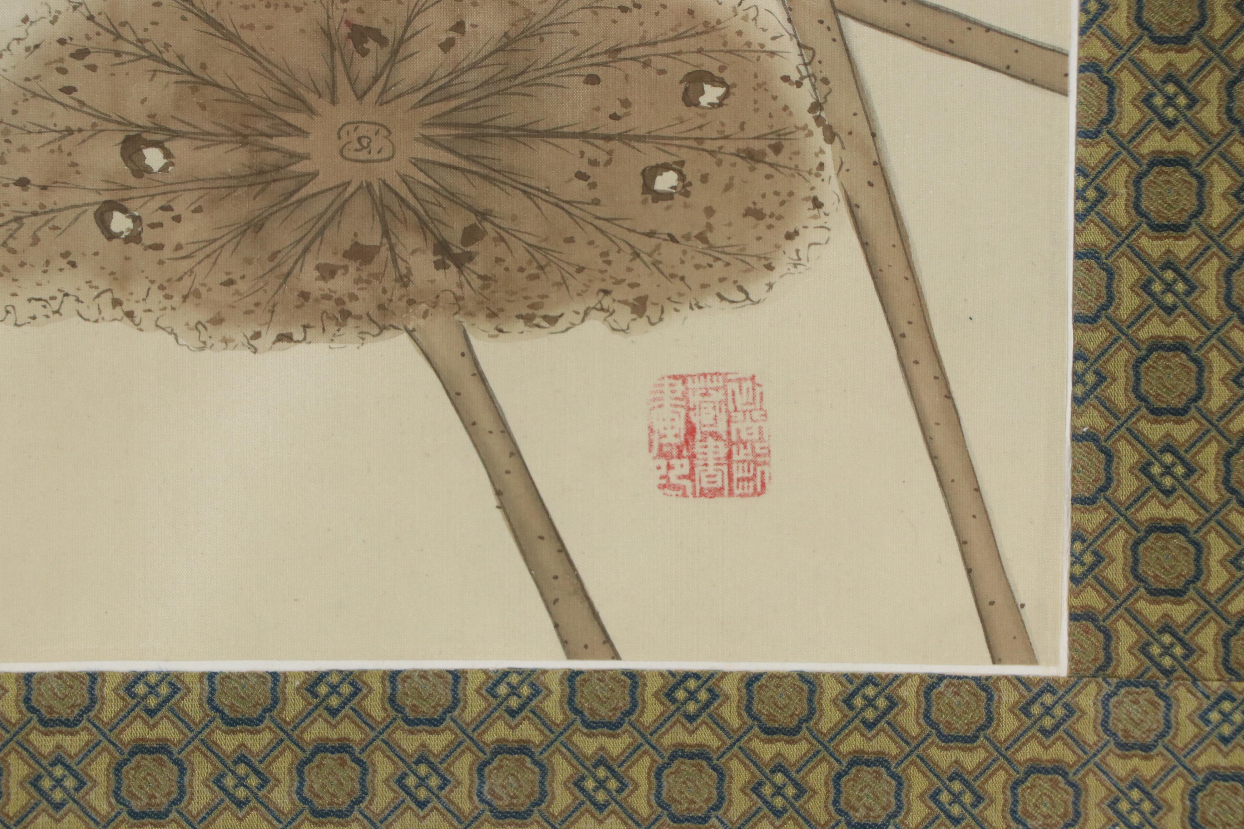 Chinese Ink and Watercolor Paintings of Birds and Vegetation