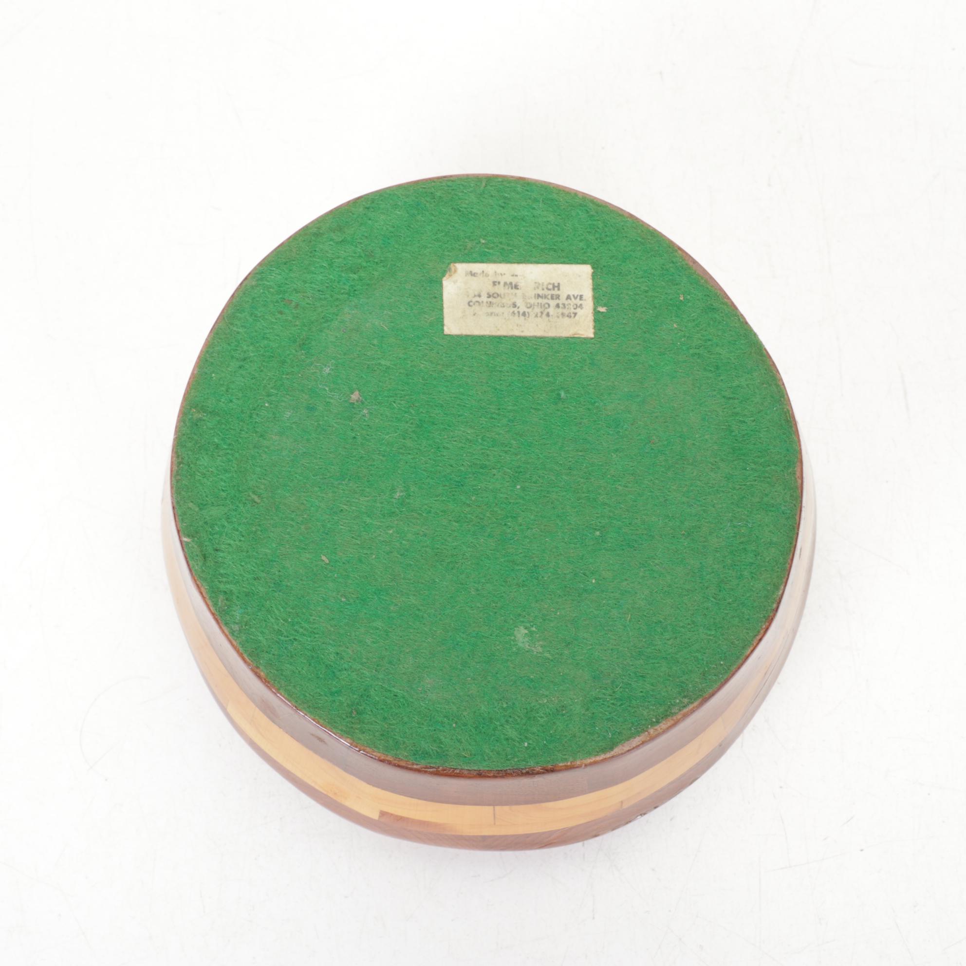 Checkered Wood Box, Mortar & Other Kitchen Tools