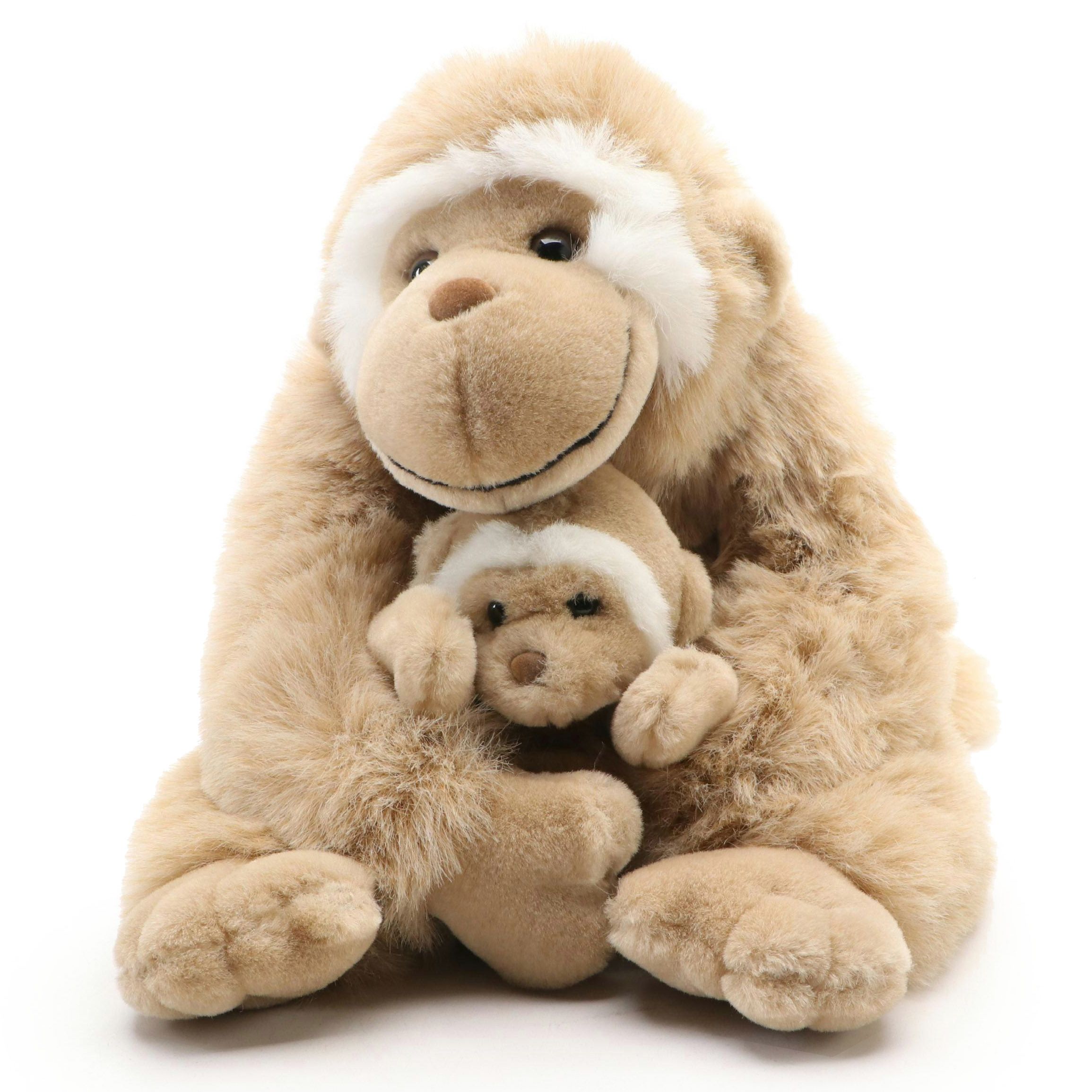 Avon Tan Stuffed Monkey and Baby, 1996
