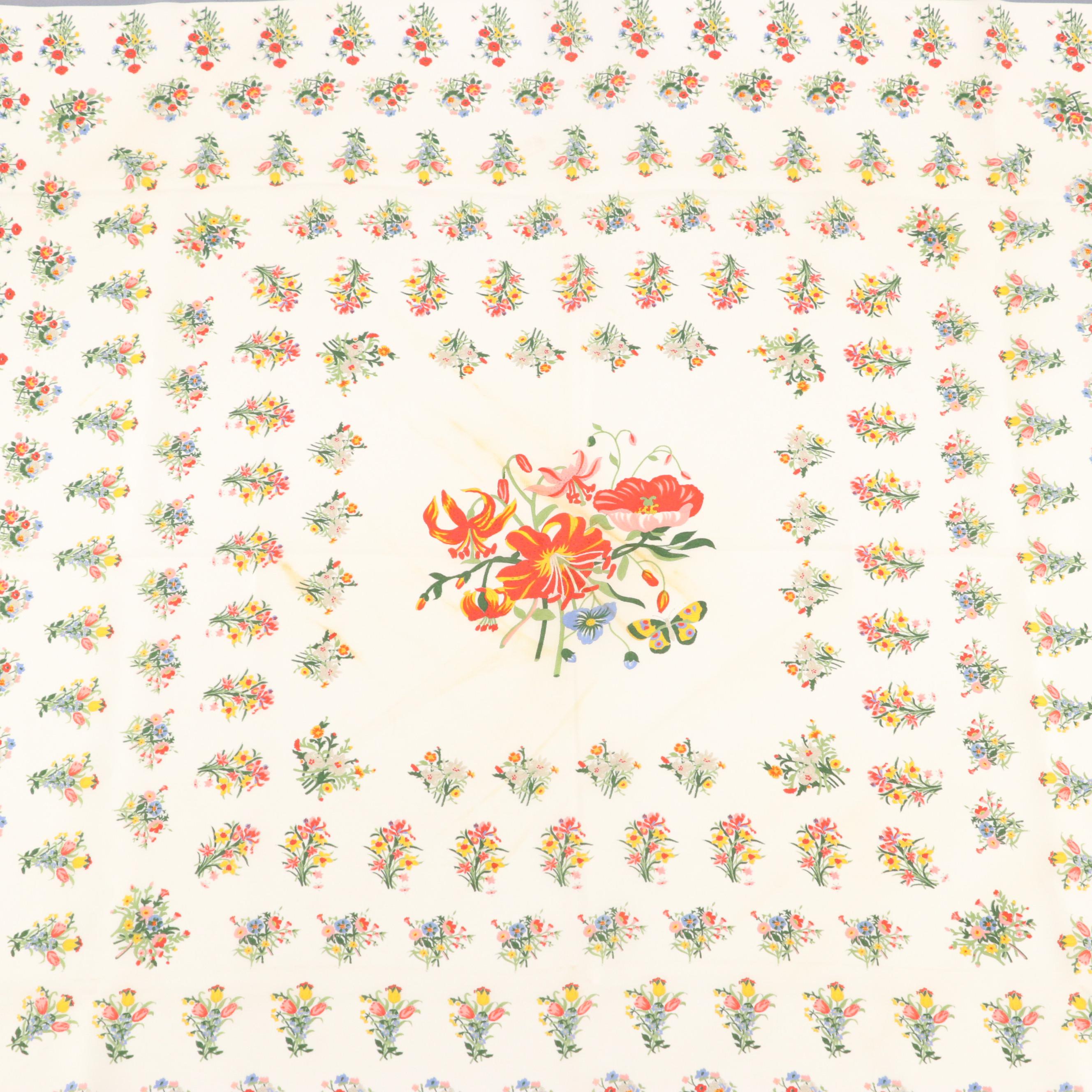 Gucci Bouquet Print Scarf 90 in Silk, circa 1980
