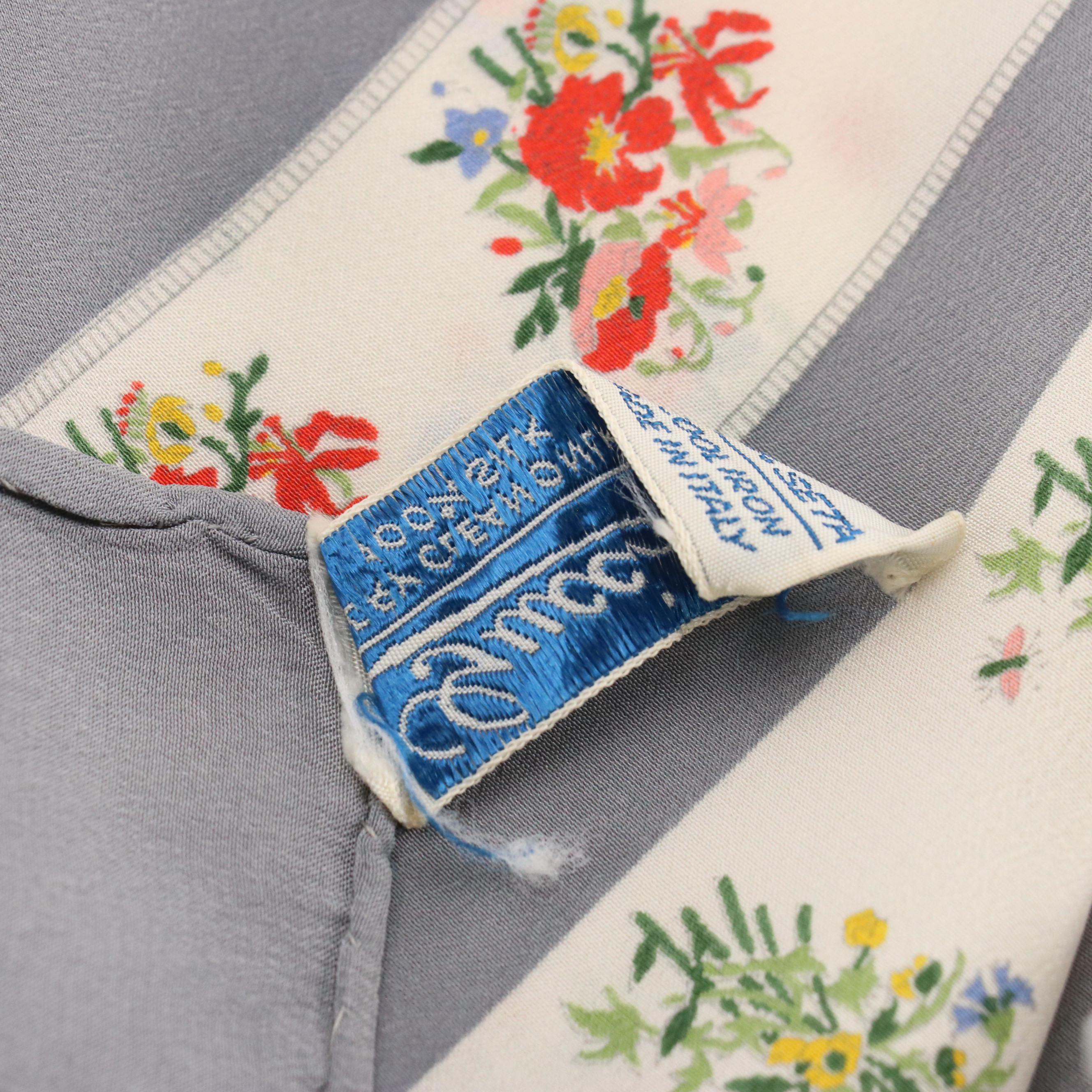 Gucci Bouquet Print Scarf 90 in Silk, circa 1980