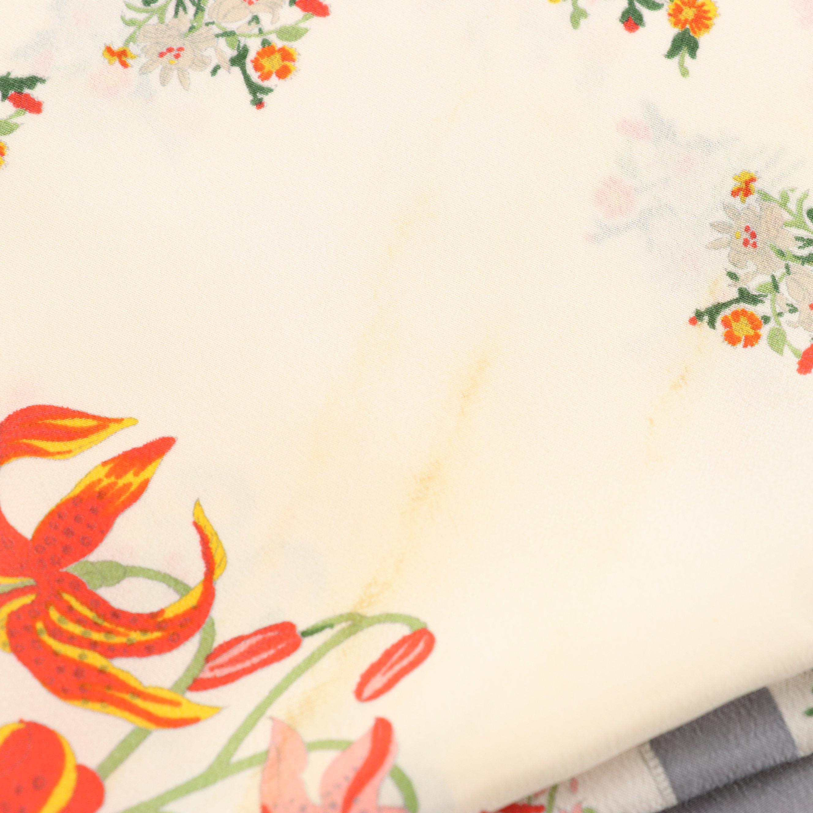 Gucci Bouquet Print Scarf 90 in Silk, circa 1980