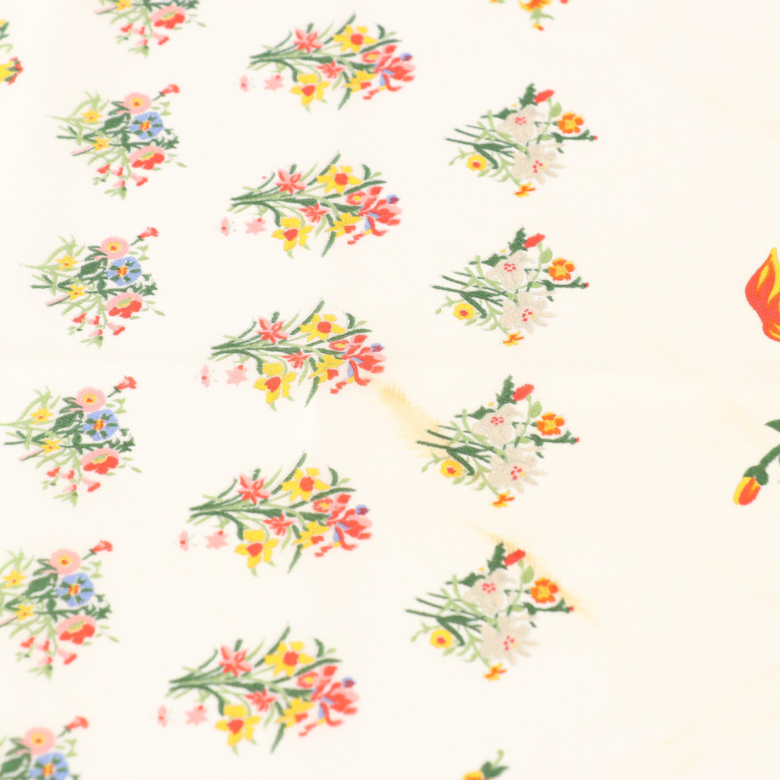 Gucci Bouquet Print Scarf 90 in Silk, circa 1980