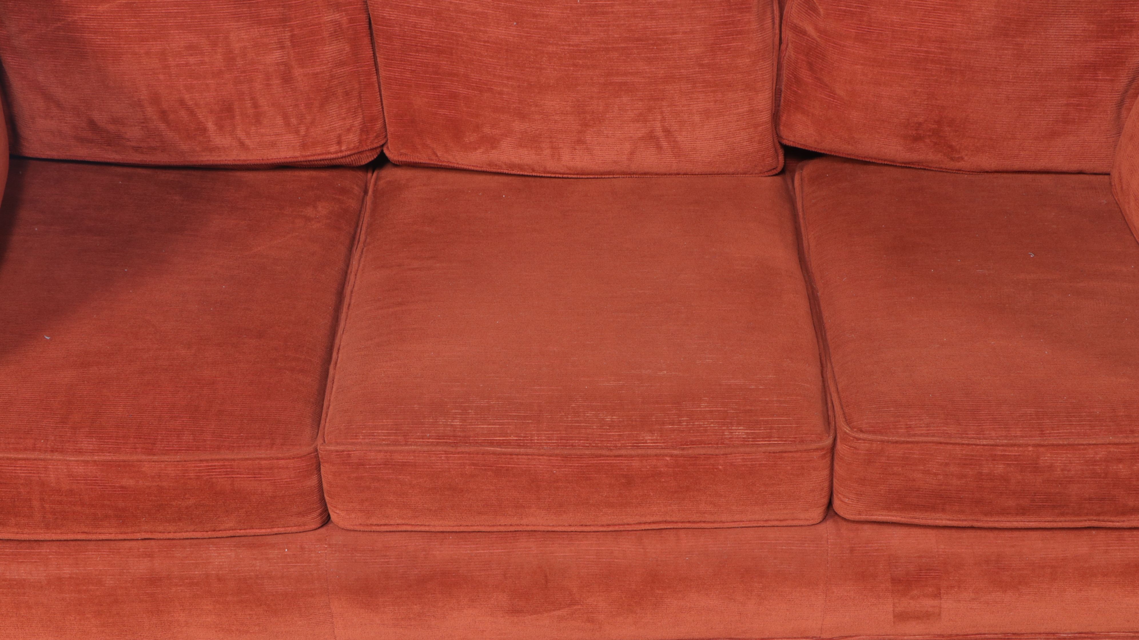 Surry Collection Burnt Orange Chenille Upholstered Sofa