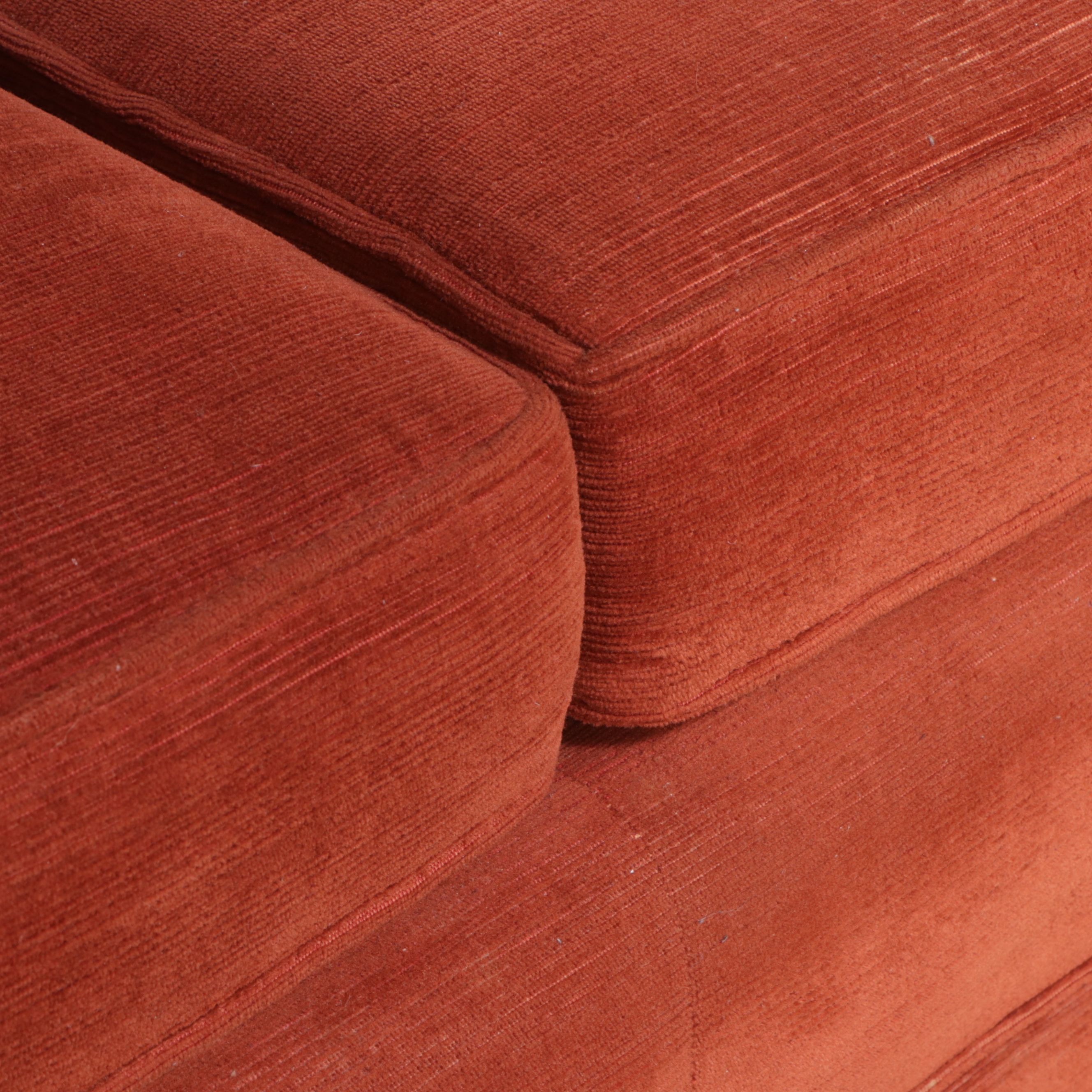 Surry Collection Burnt Orange Chenille Upholstered Sofa