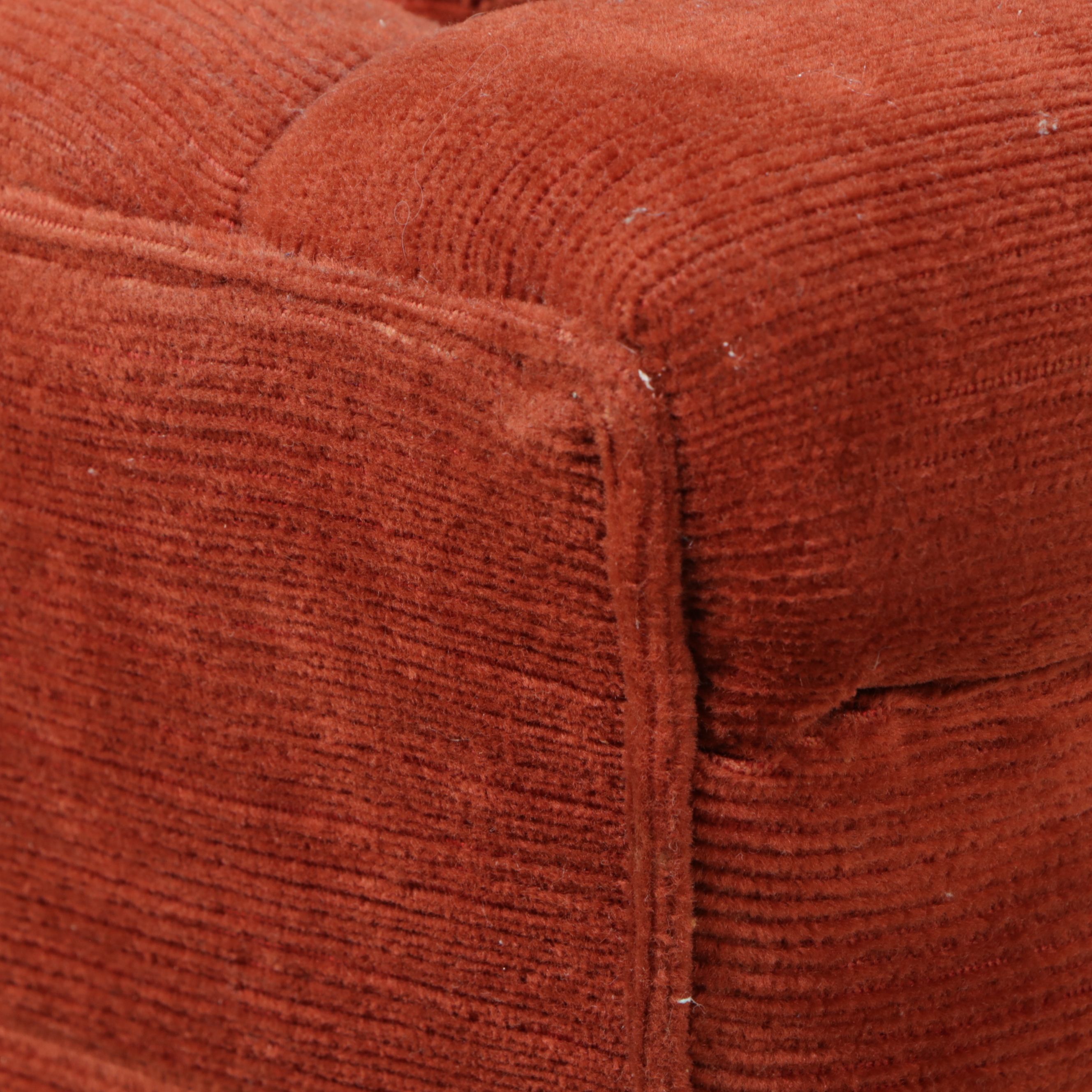 Surry Collection Burnt Orange Chenille Upholstered Sofa