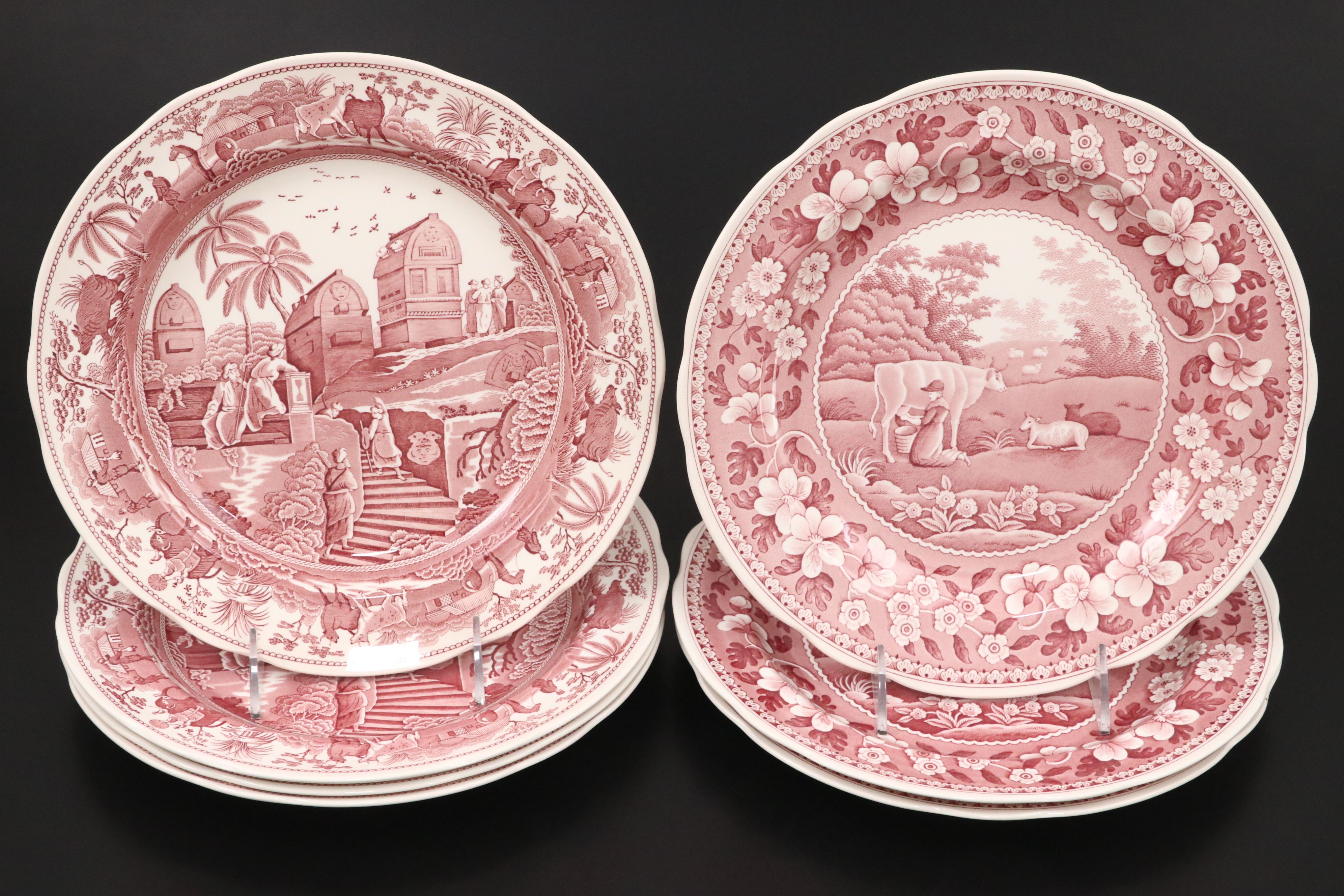 The Spode Archive Collection "Traditions Series" Cranberry Ceramic Plates