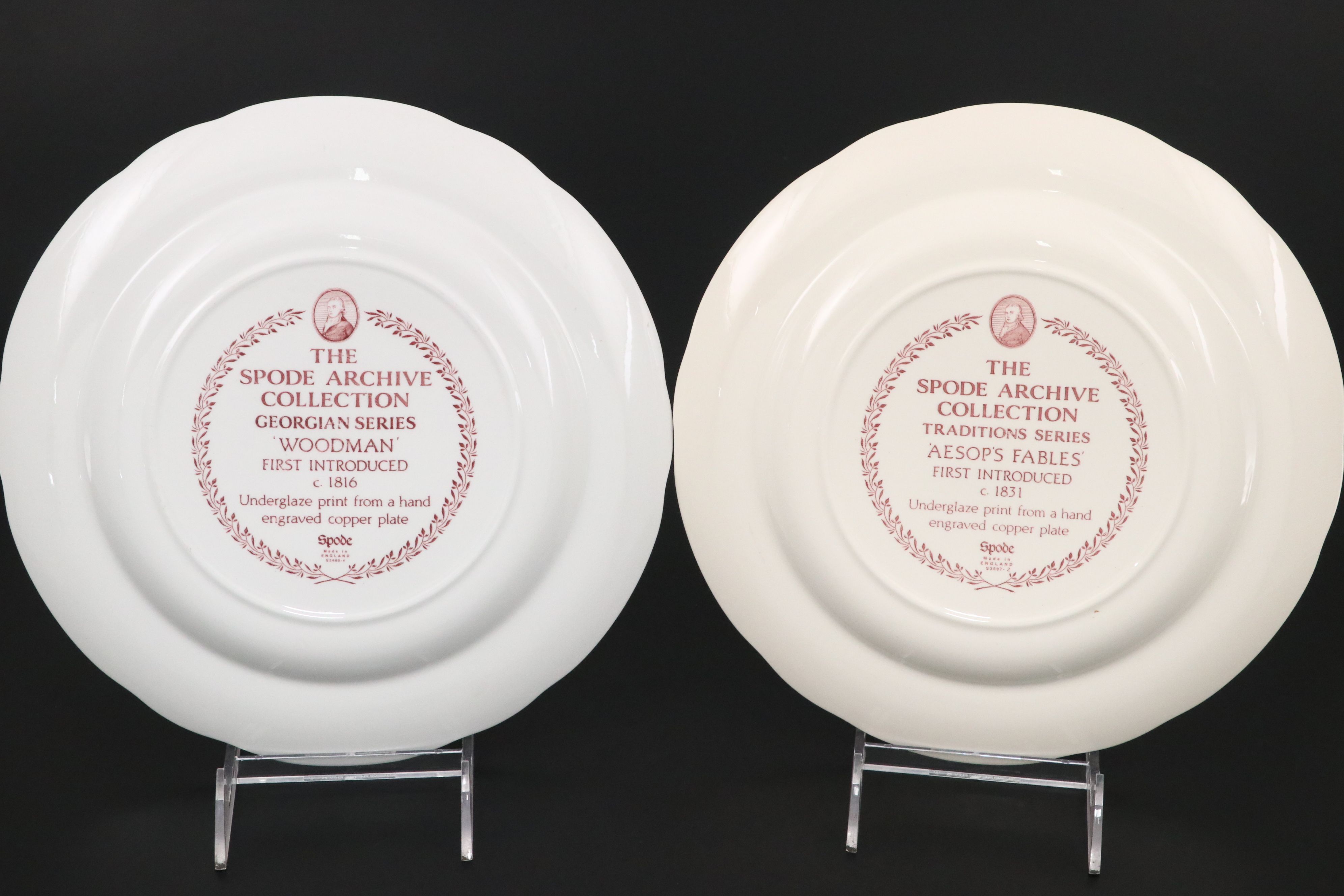 The Spode Archive Collection "Traditions Series" Cranberry Ceramic Plates