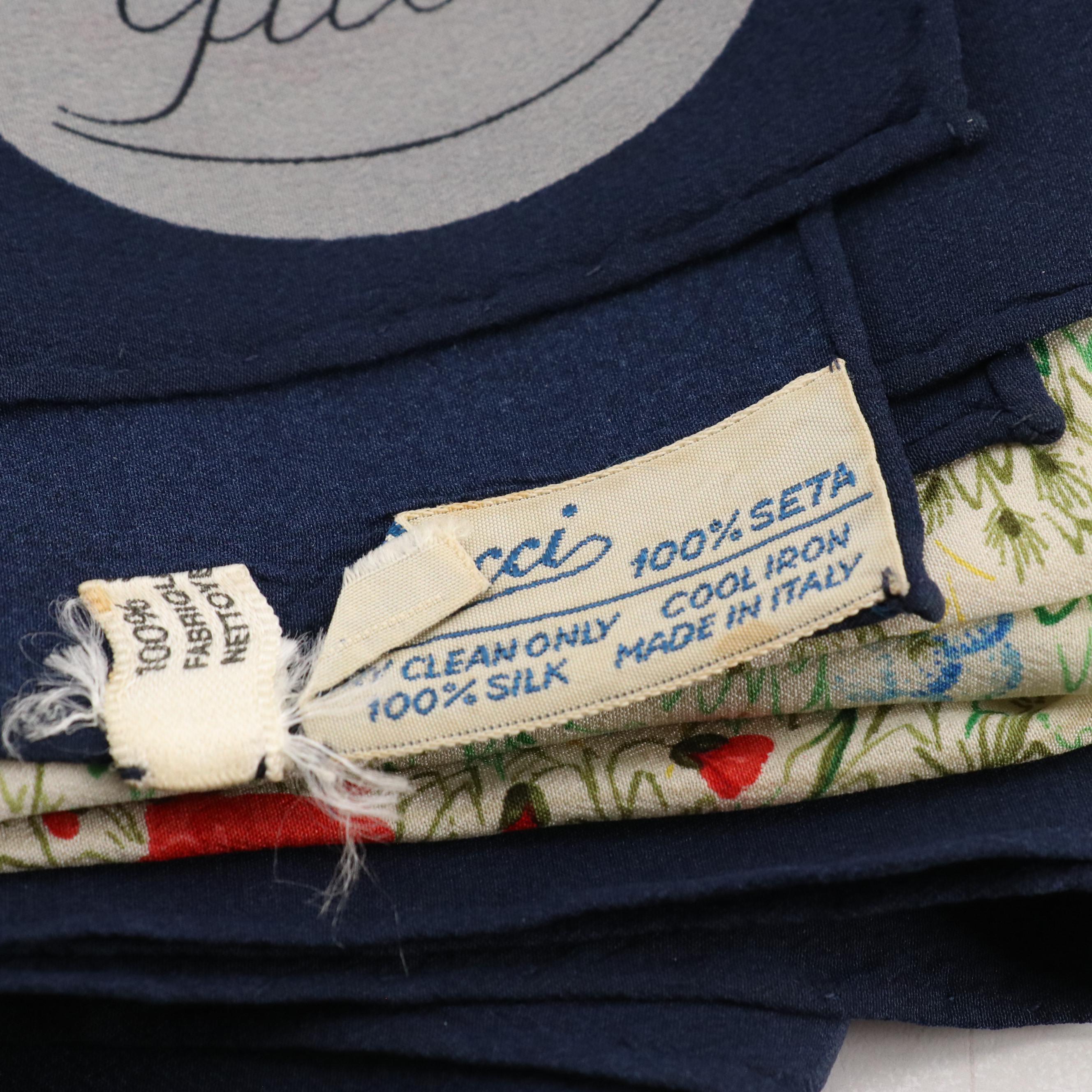 Gucci Floral Field Scarf 90 in Silk, 1980s