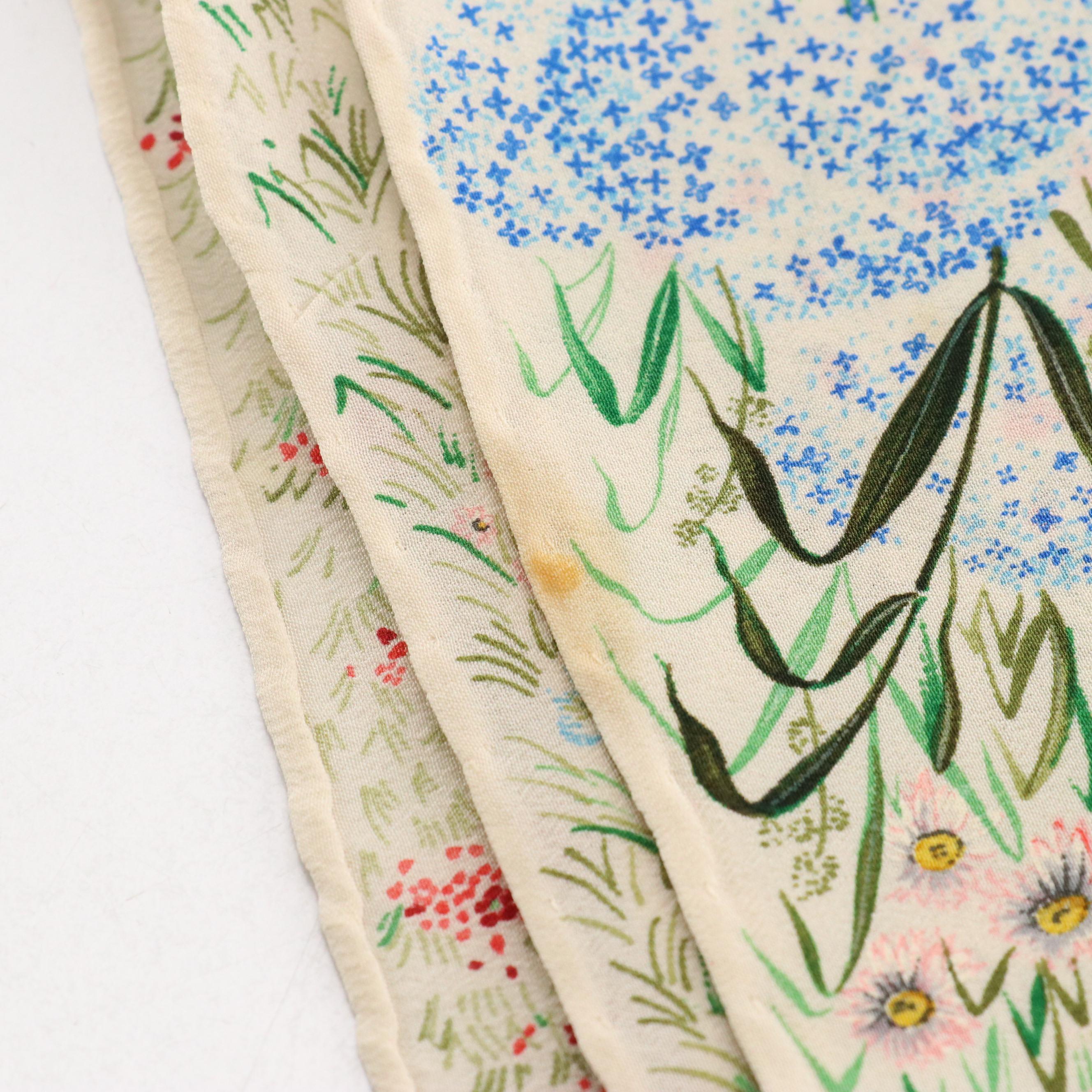 Gucci Floral Field Scarf 90 in Silk, 1980s