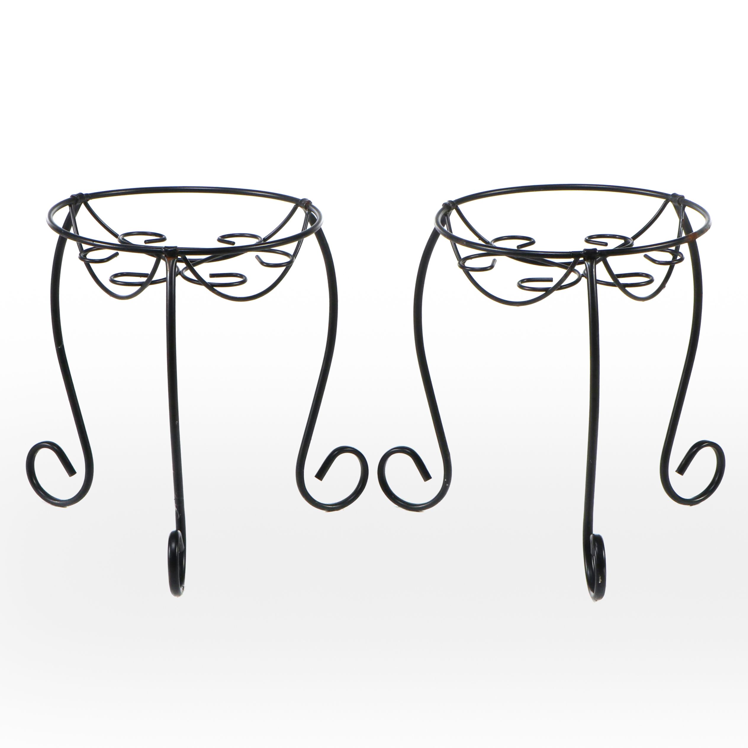 Pair of Wrought Metal Plant Stands