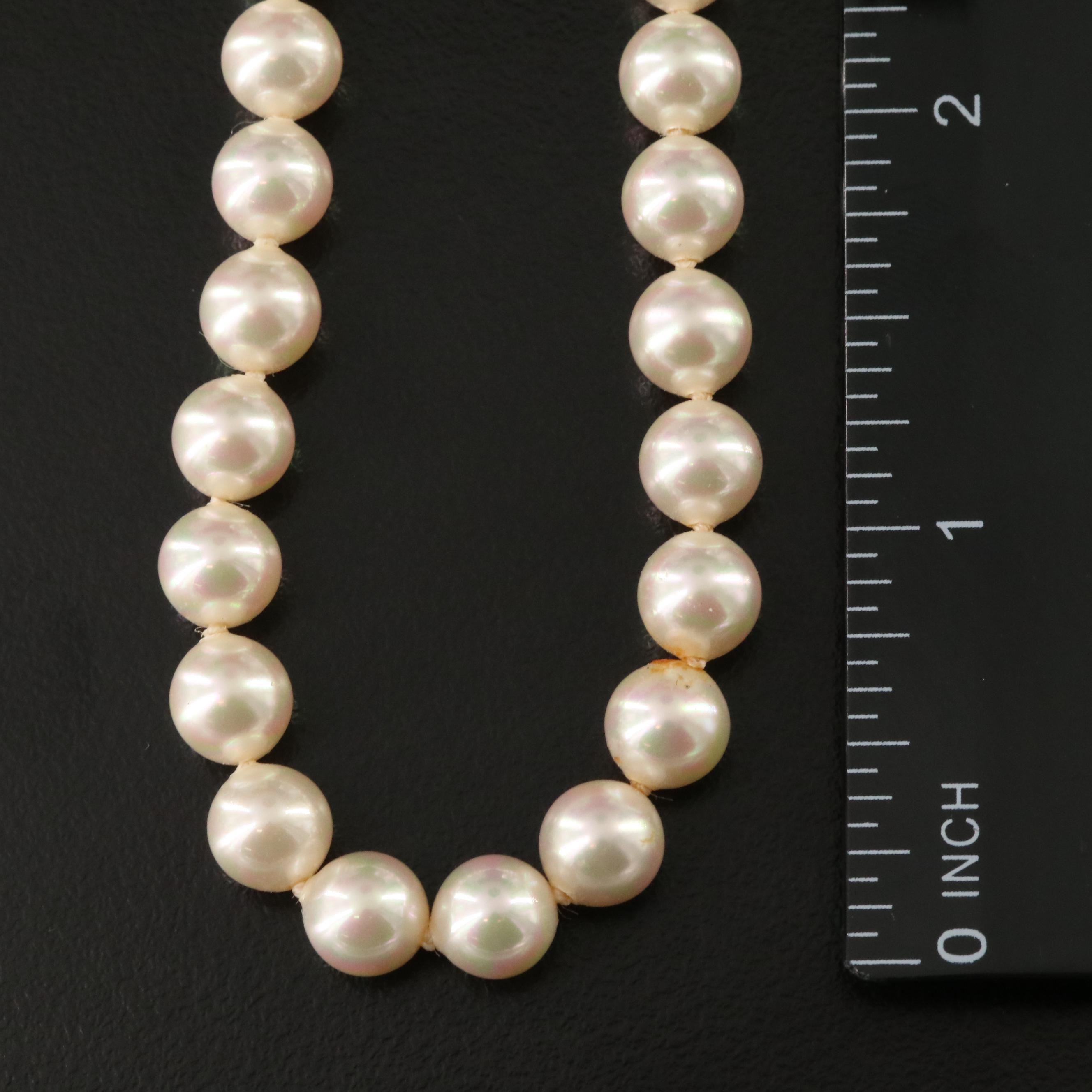 Faux Pearl Necklace and Bracelet with Sterling Clasps