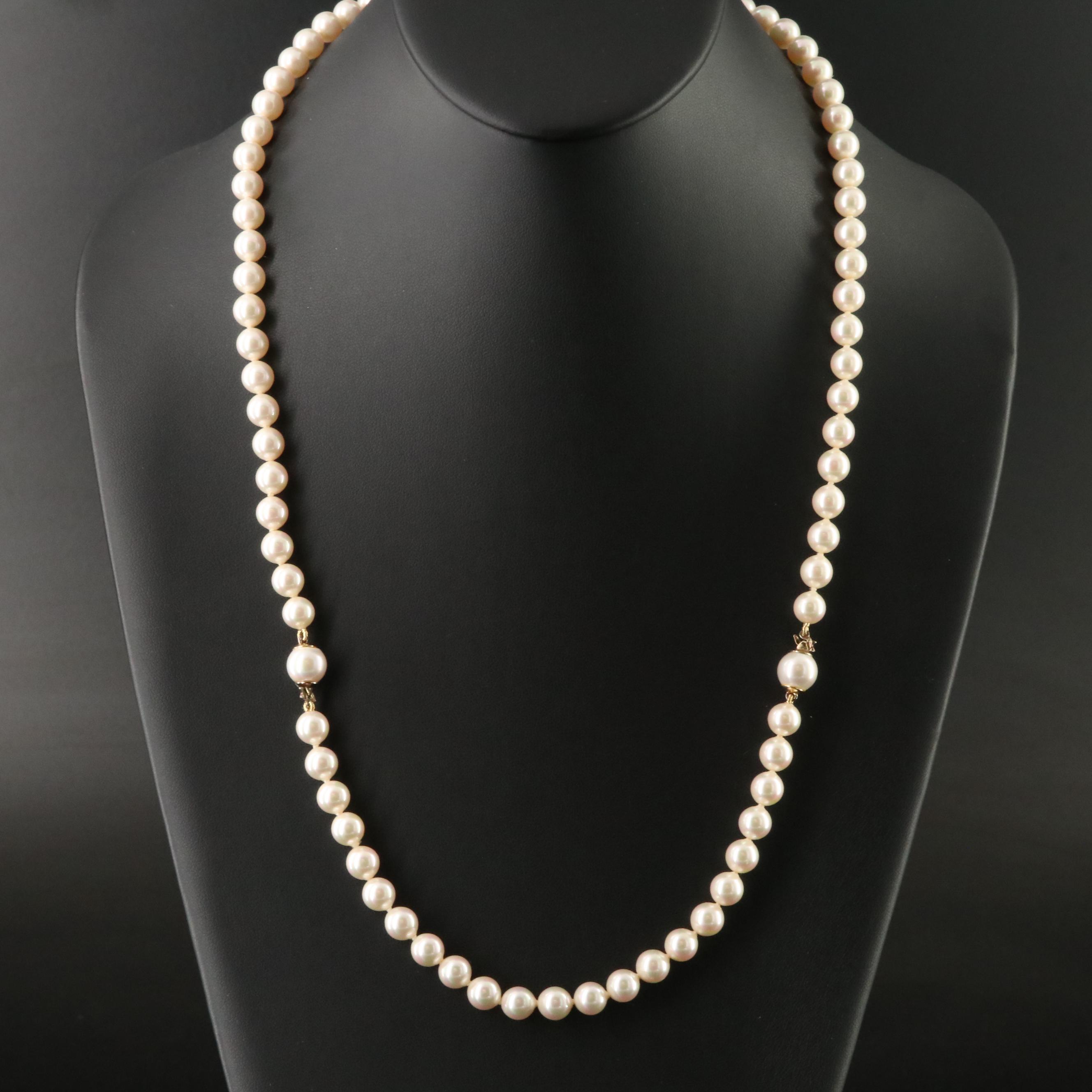 Faux Pearl Necklace and Bracelet with Sterling Clasps