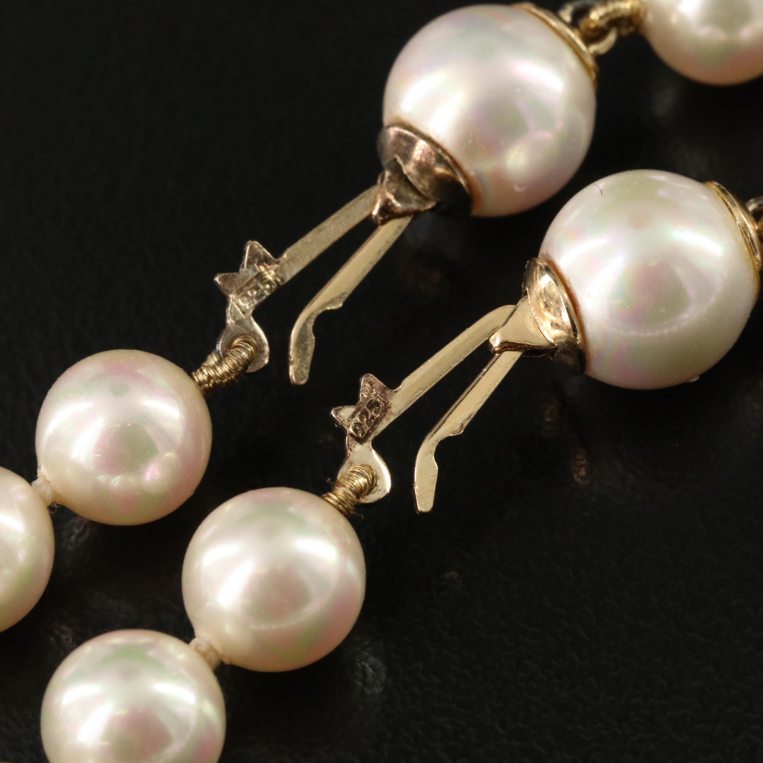 Faux Pearl Necklace and Bracelet with Sterling Clasps