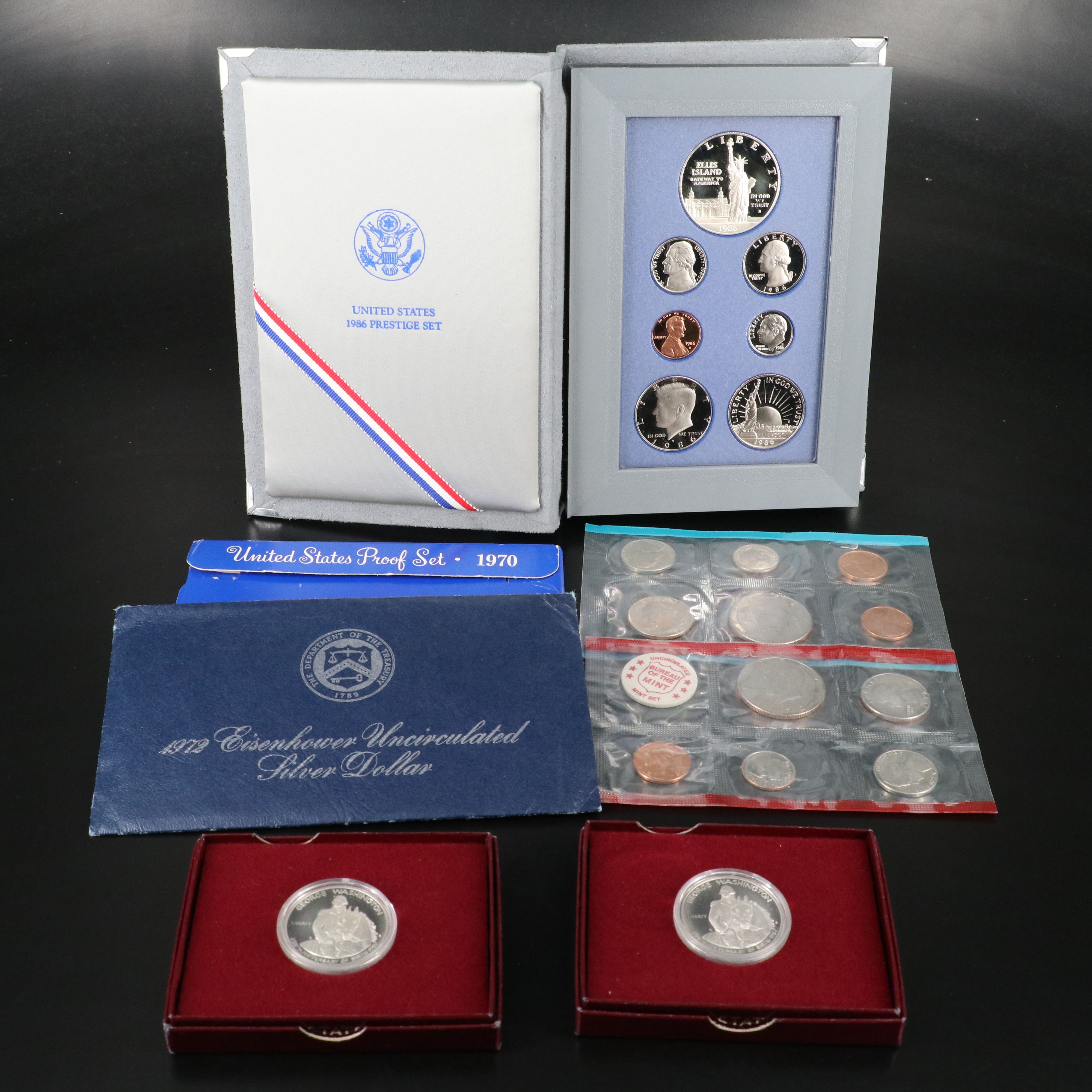 Uncirculated U.S. Coins, Including Commemorative, Proof Sets, Silver Ike Dollar