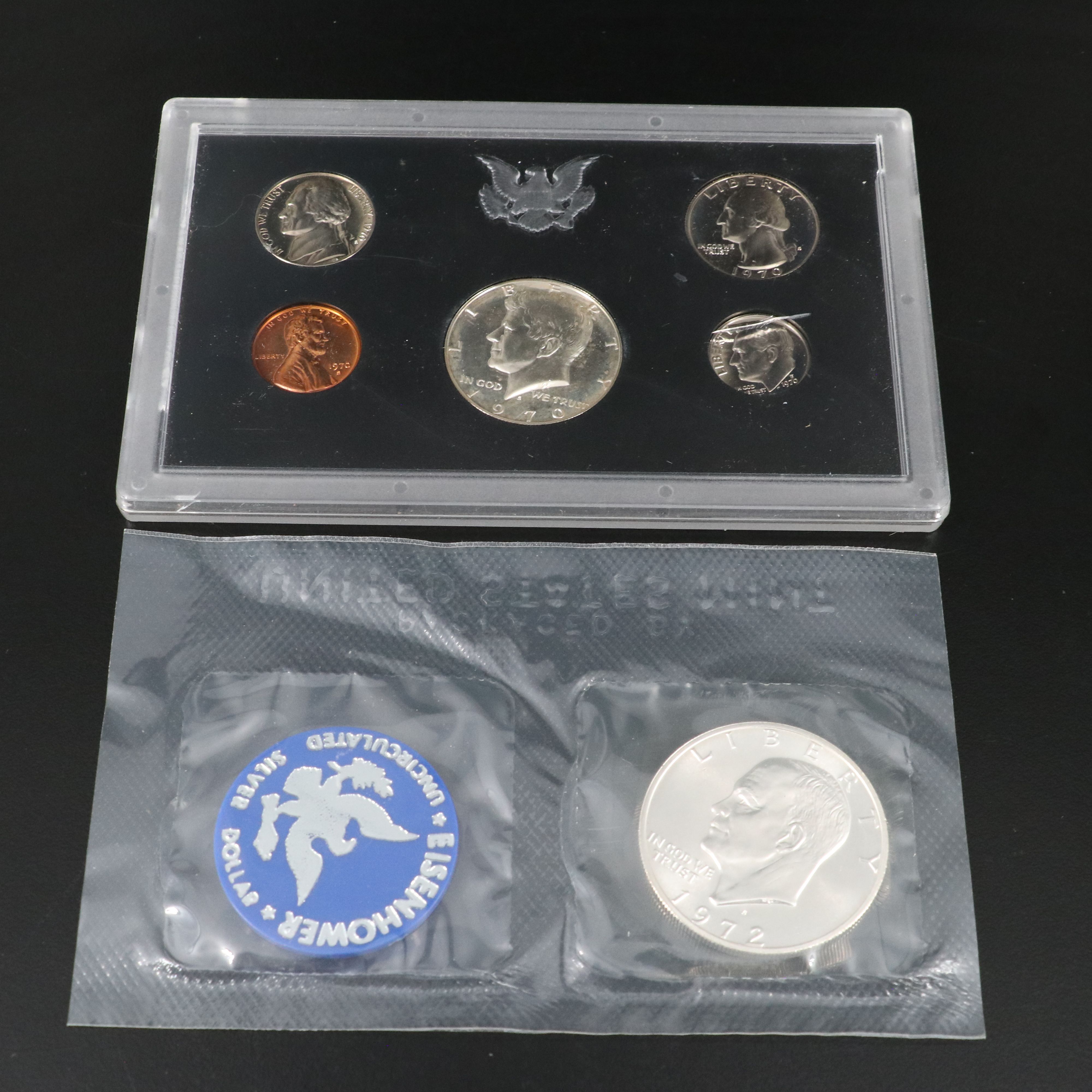Uncirculated U.S. Coins, Including Commemorative, Proof Sets, Silver Ike Dollar