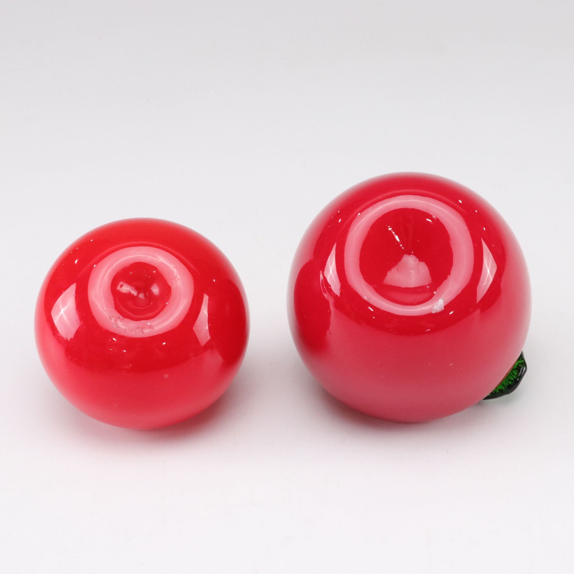 Viking Blown Glass Bell Apple, Tomato & More with Carved Wood Bowls