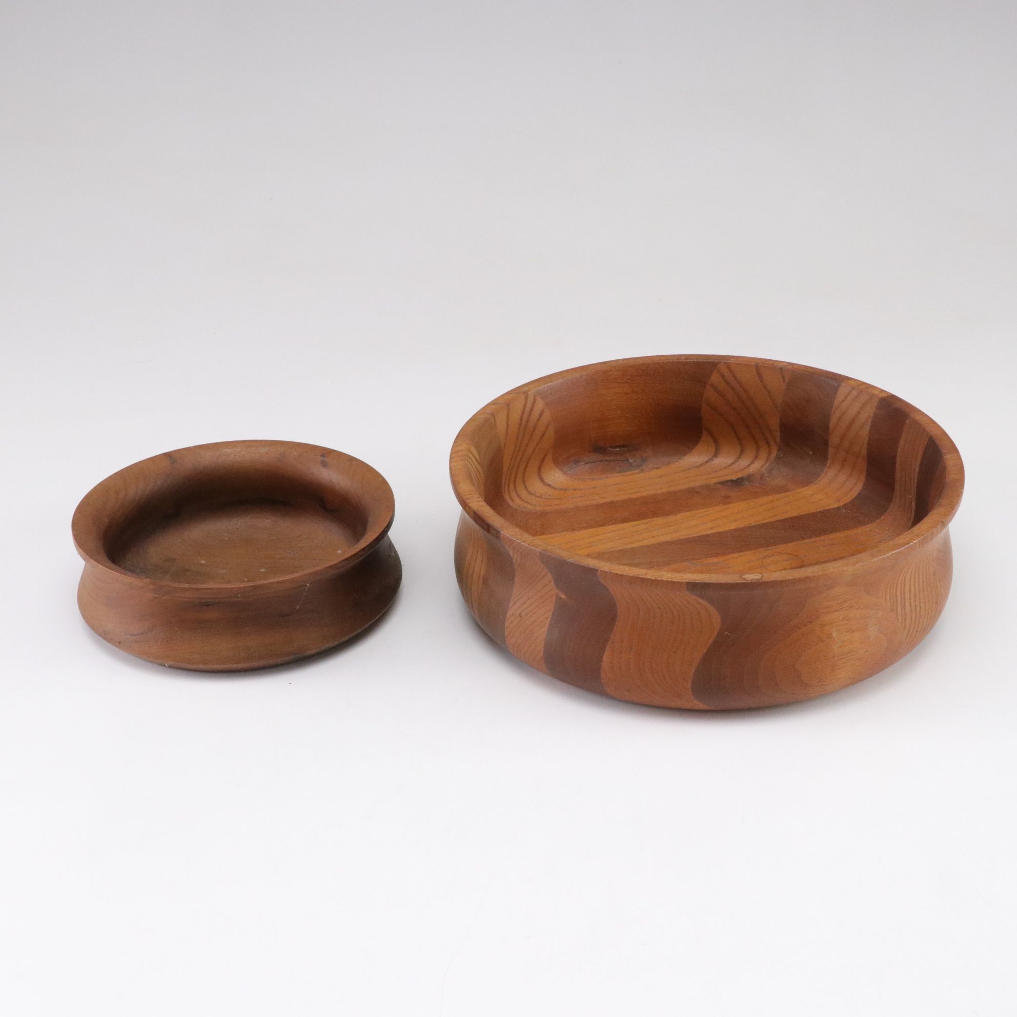 Viking Blown Glass Bell Apple, Tomato & More with Carved Wood Bowls