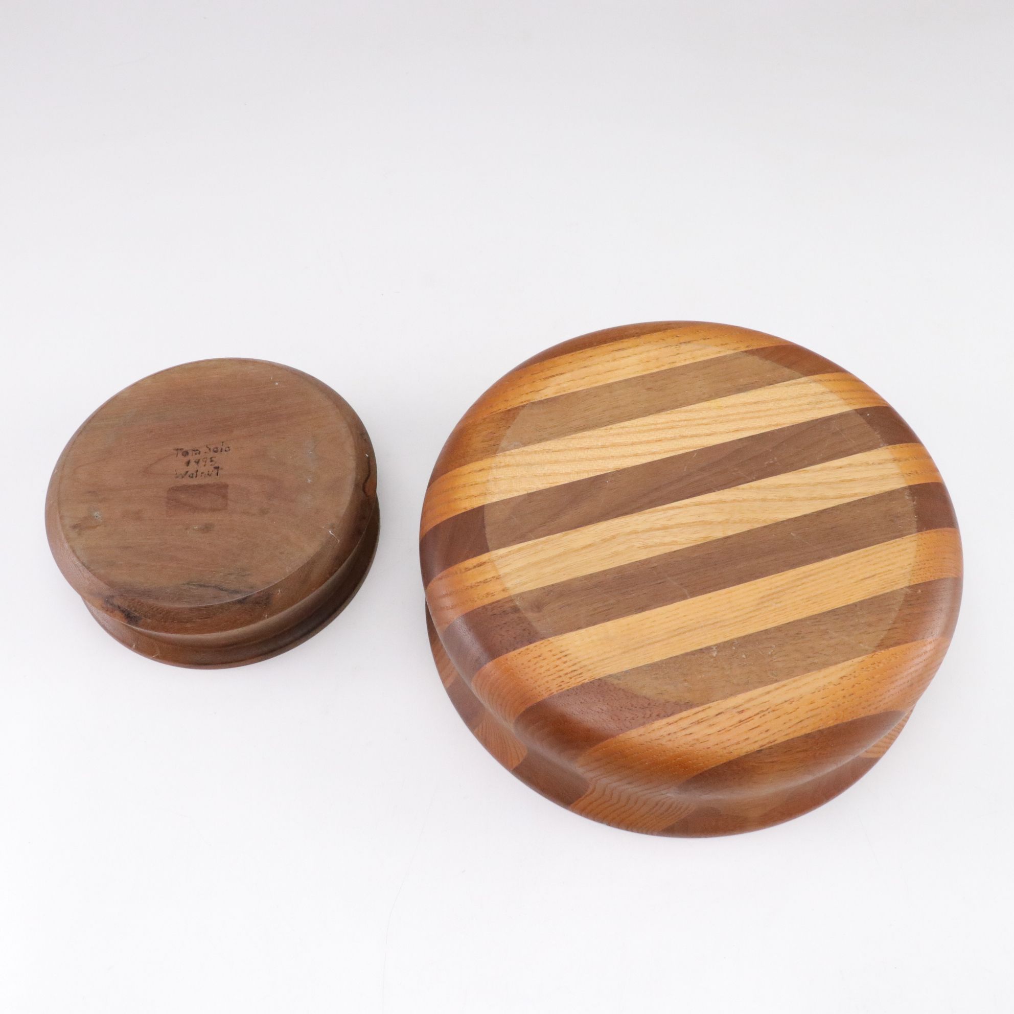 Viking Blown Glass Bell Apple, Tomato & More with Carved Wood Bowls