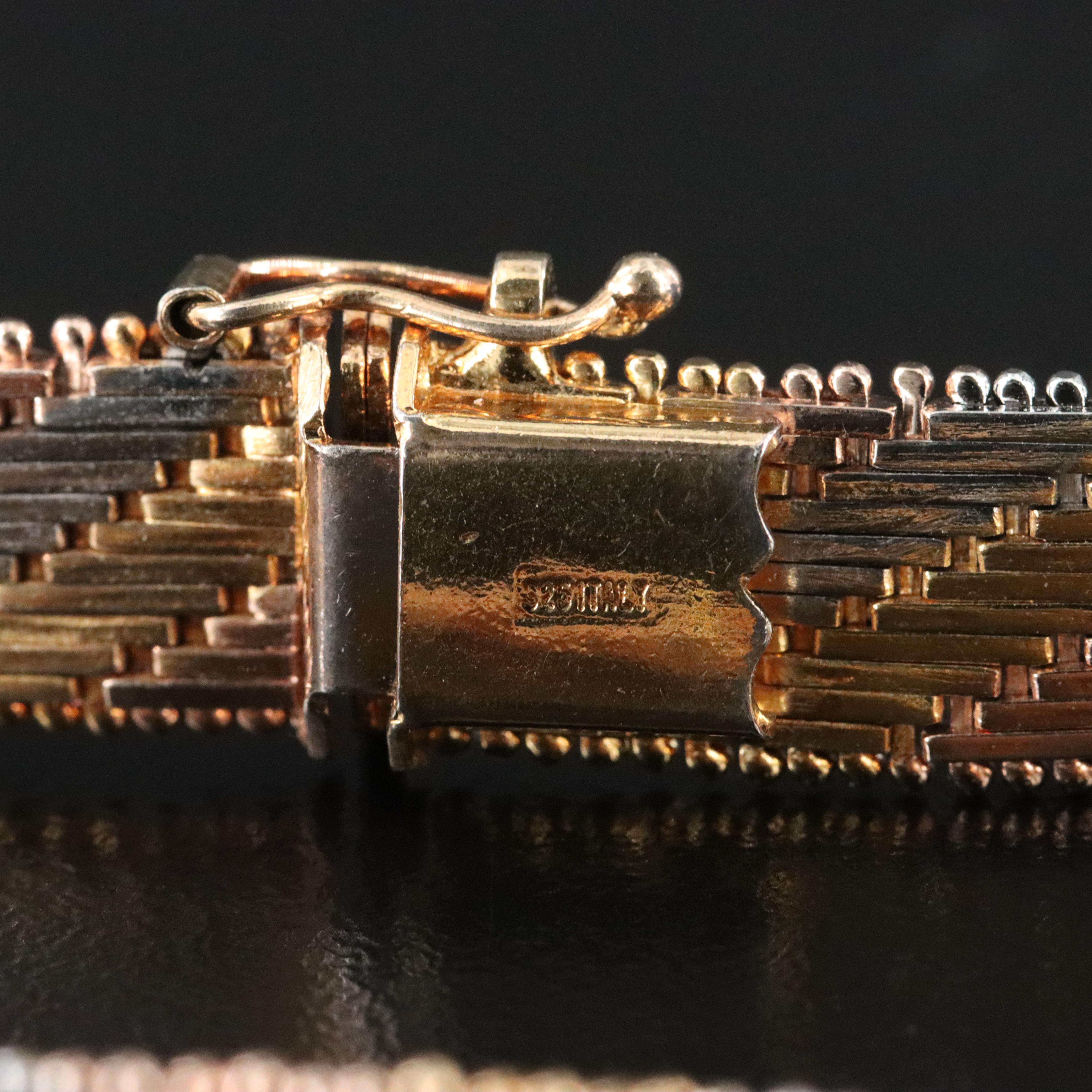 Sterling Tri-Color Riccio Chain Bracelet