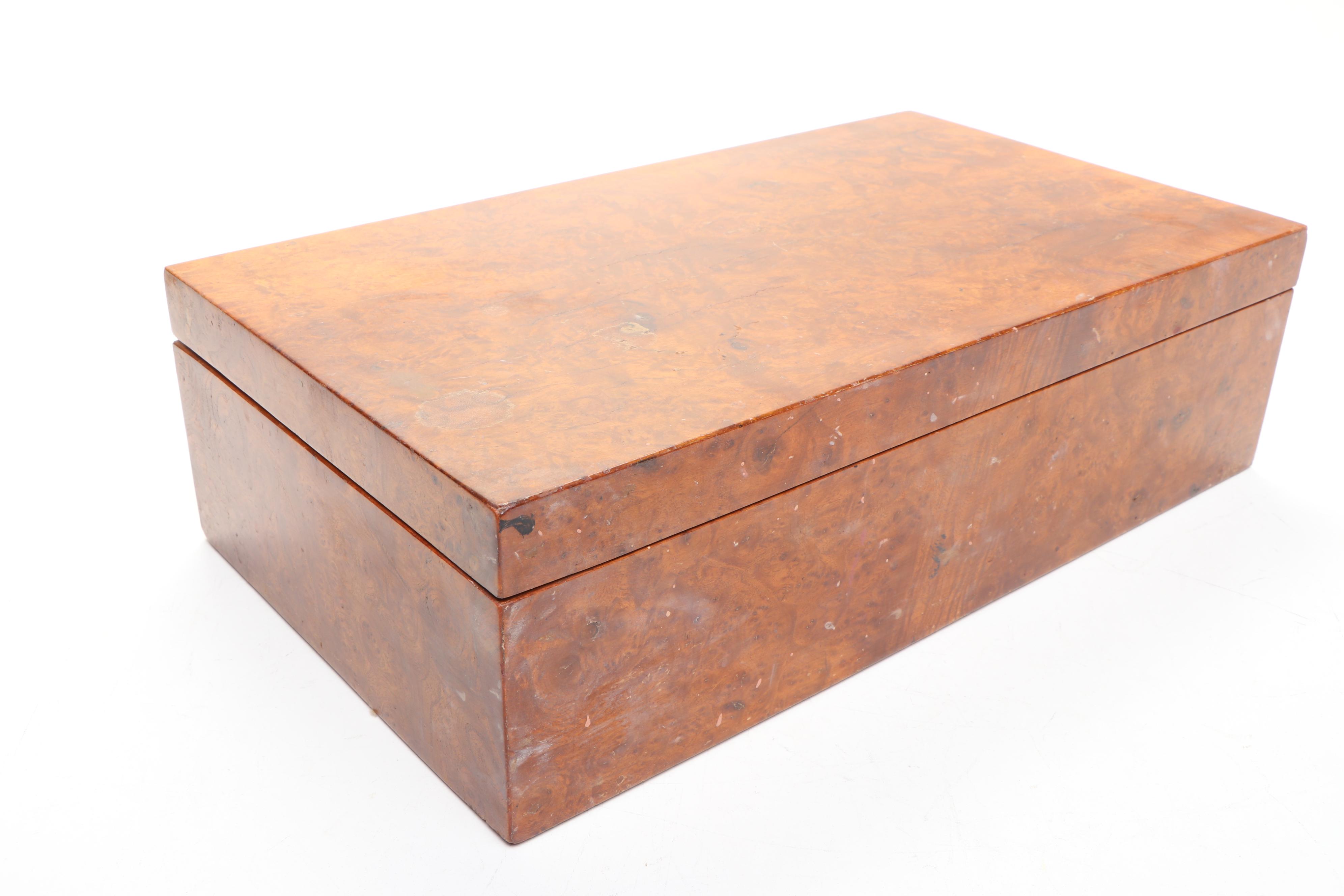 Burl Wood and Other Wooden Box, Early to Mid-20th Century