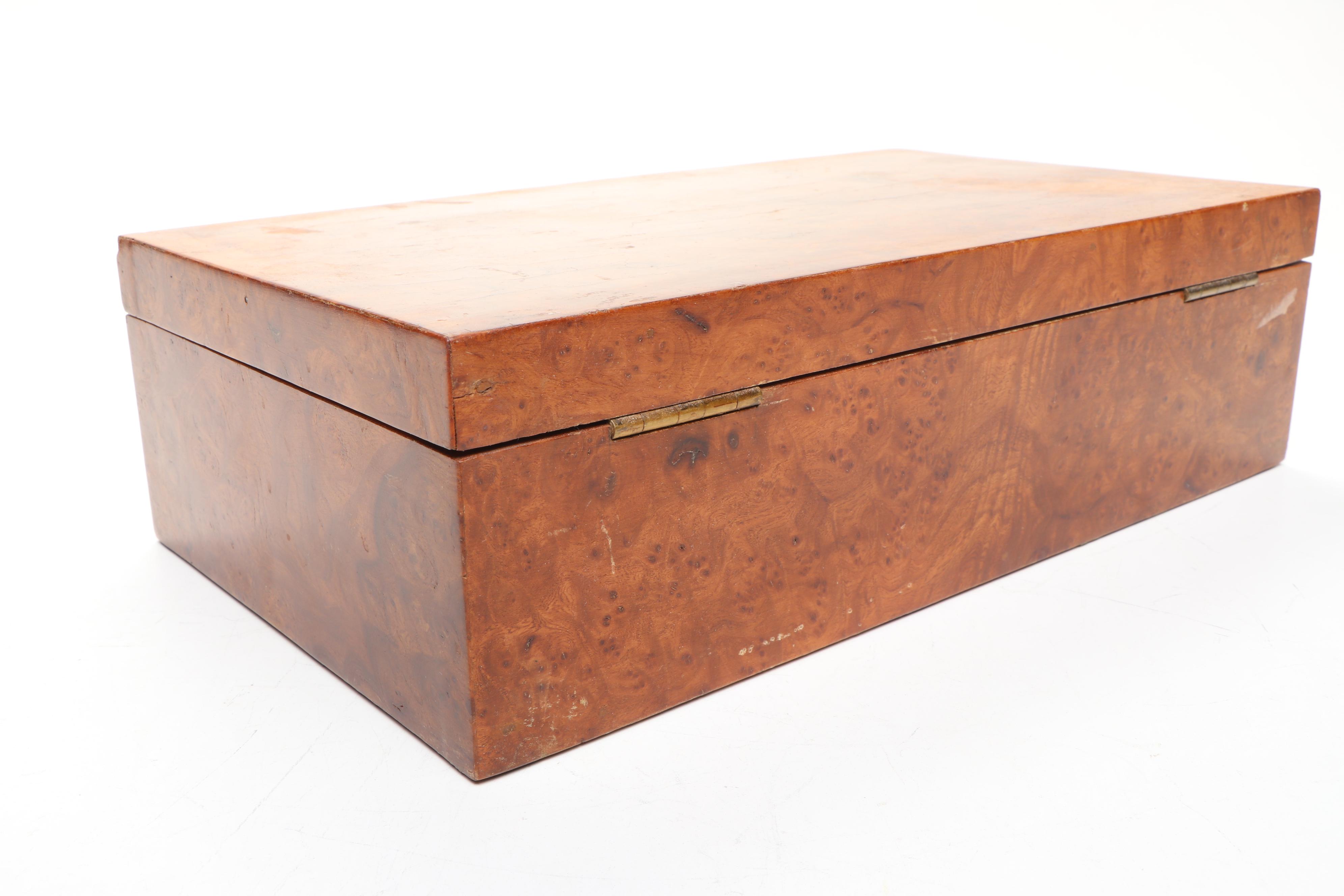 Burl Wood and Other Wooden Box, Early to Mid-20th Century