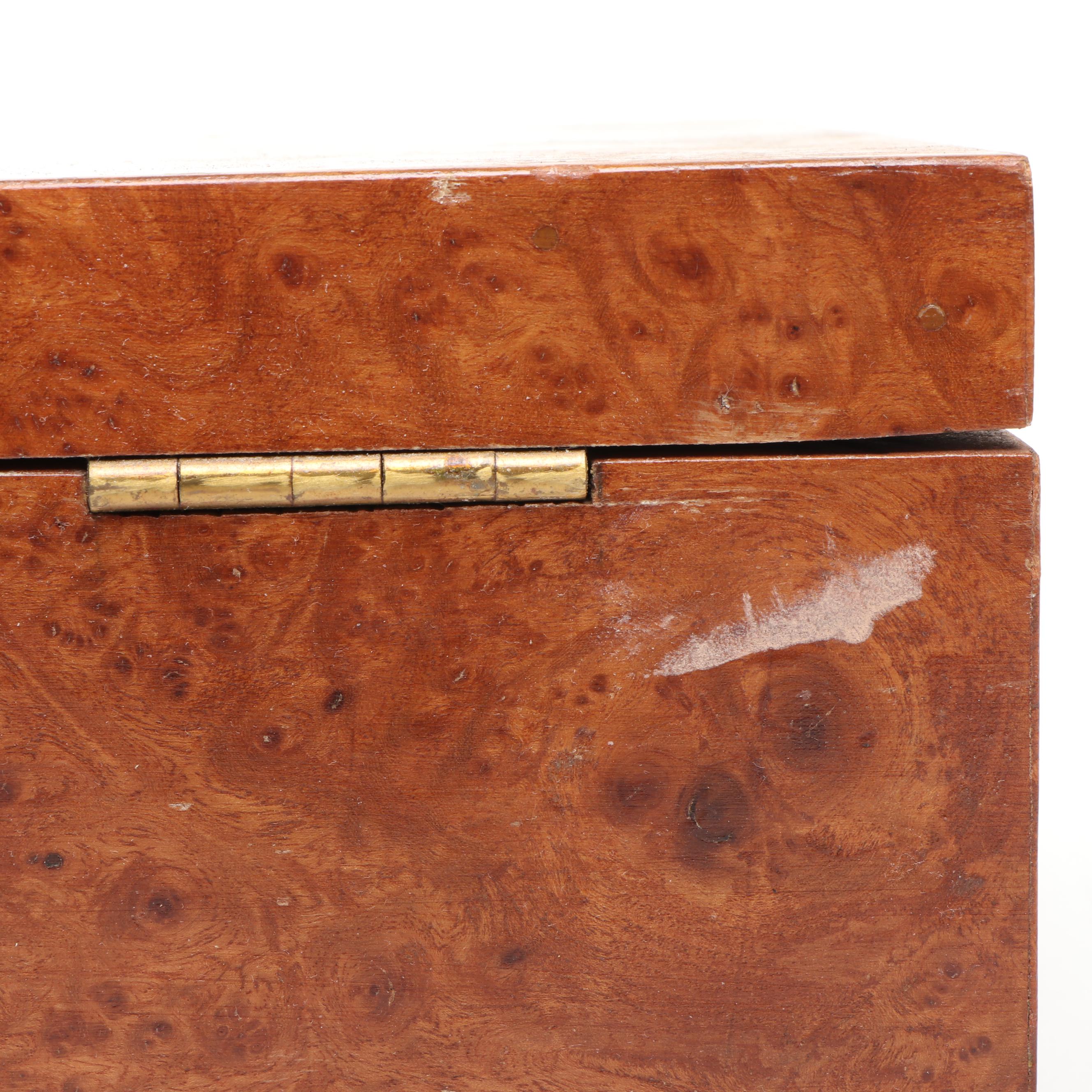 Burl Wood and Other Wooden Box, Early to Mid-20th Century