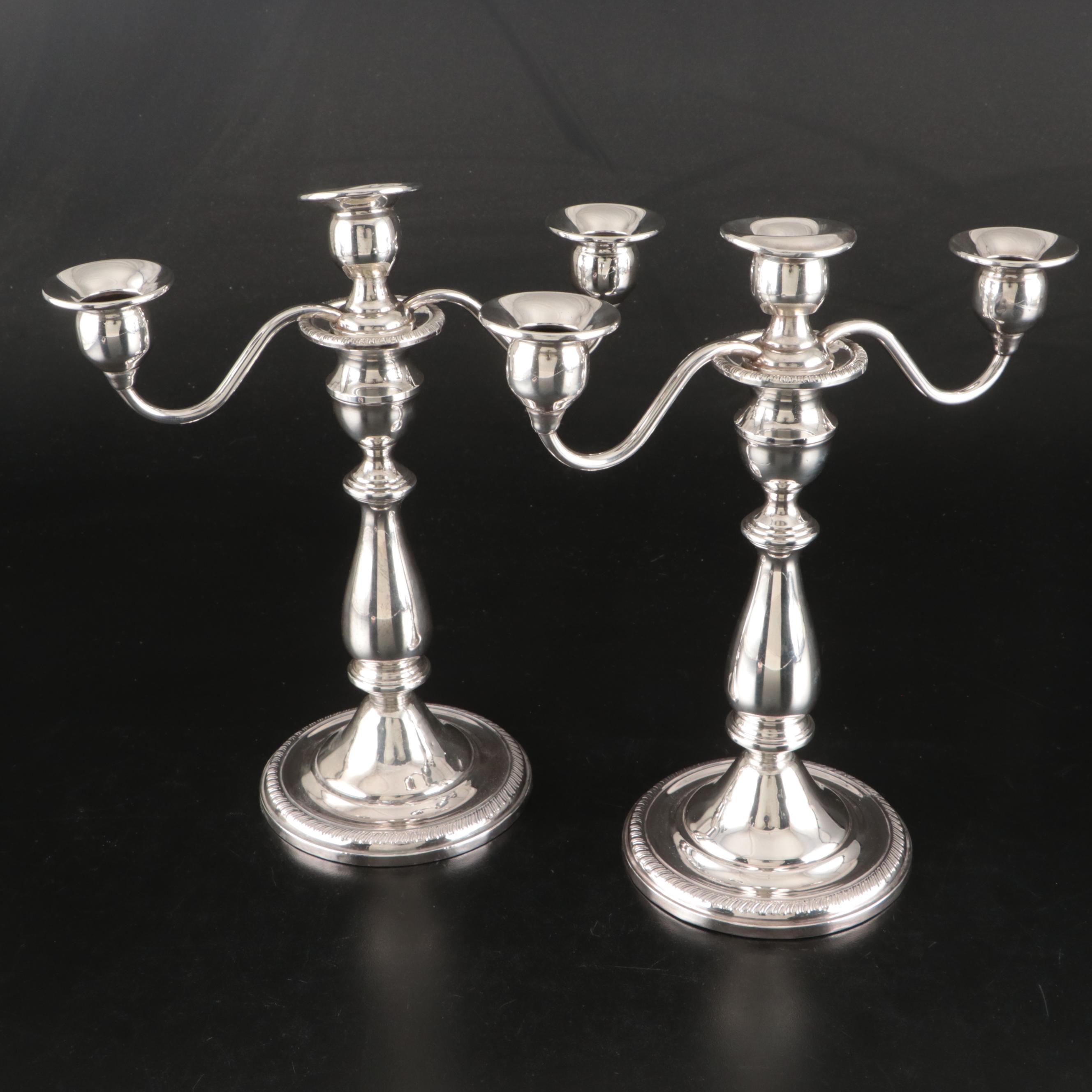 Hamilton and Revere Silversmiths Sterling Candelabras, Mid-20th Century