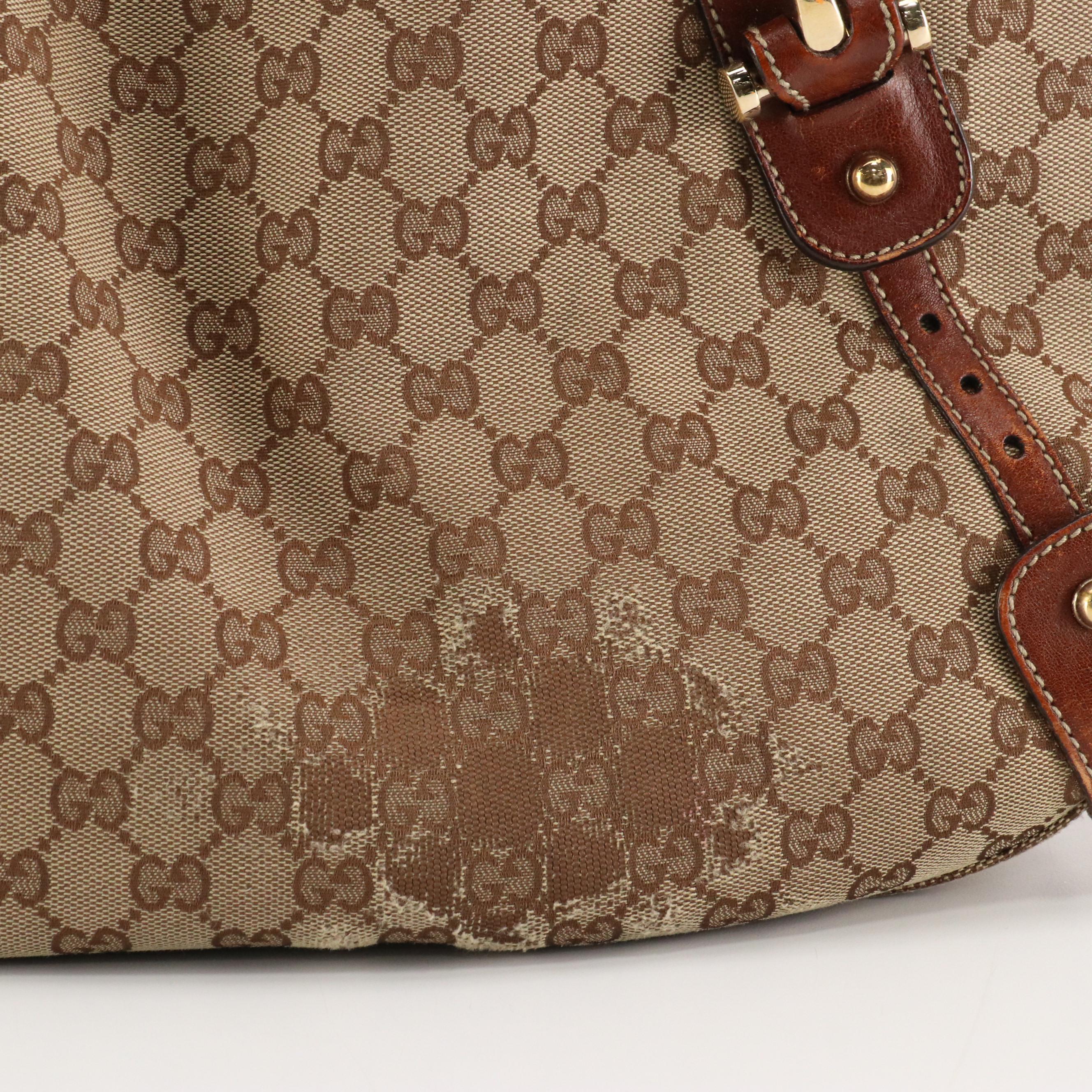 Gucci Pelham Braided-Strap Shoulder Bag in GG Canvas and Leather Trim