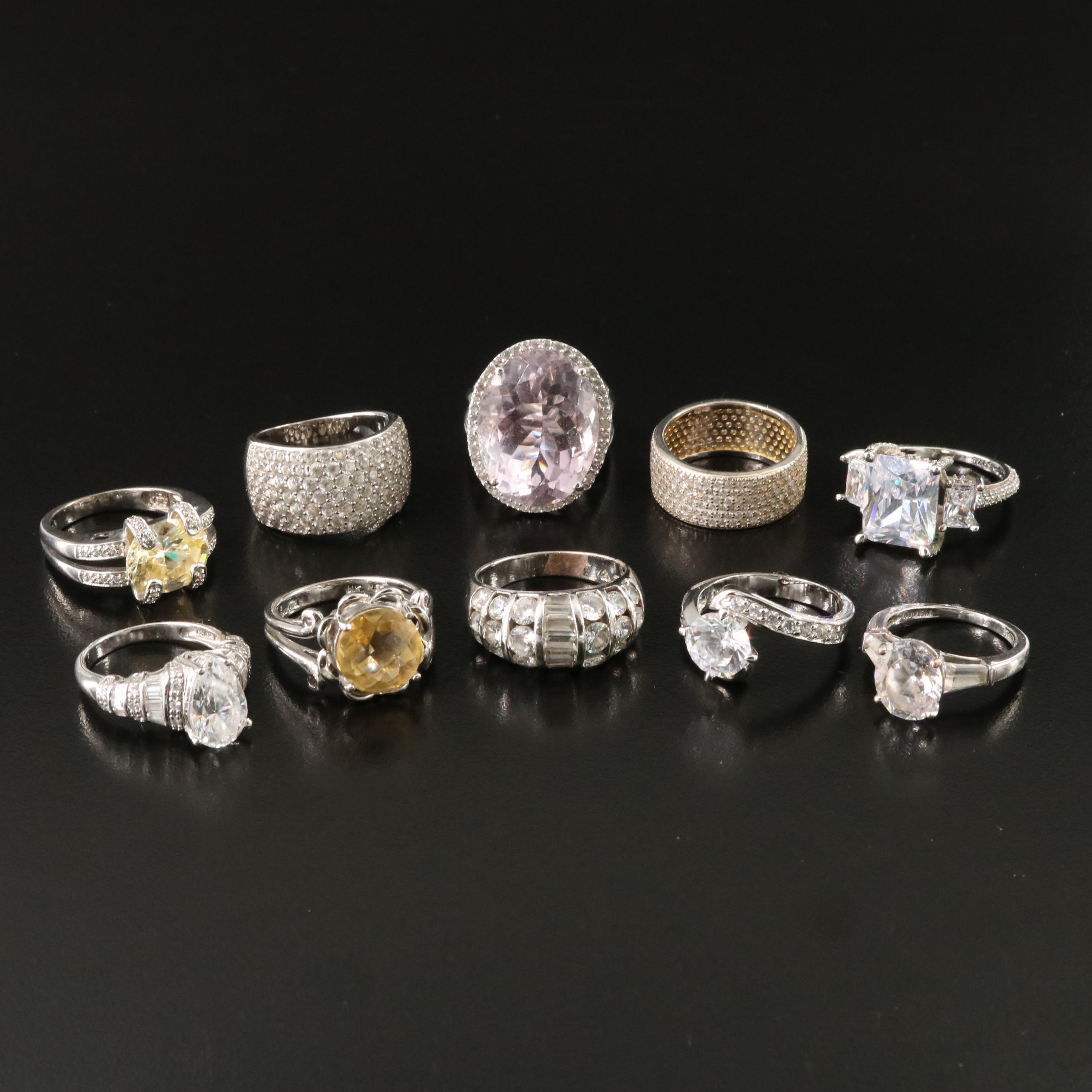 Sterling Ring Collection Featuring Amethyst and Citrine