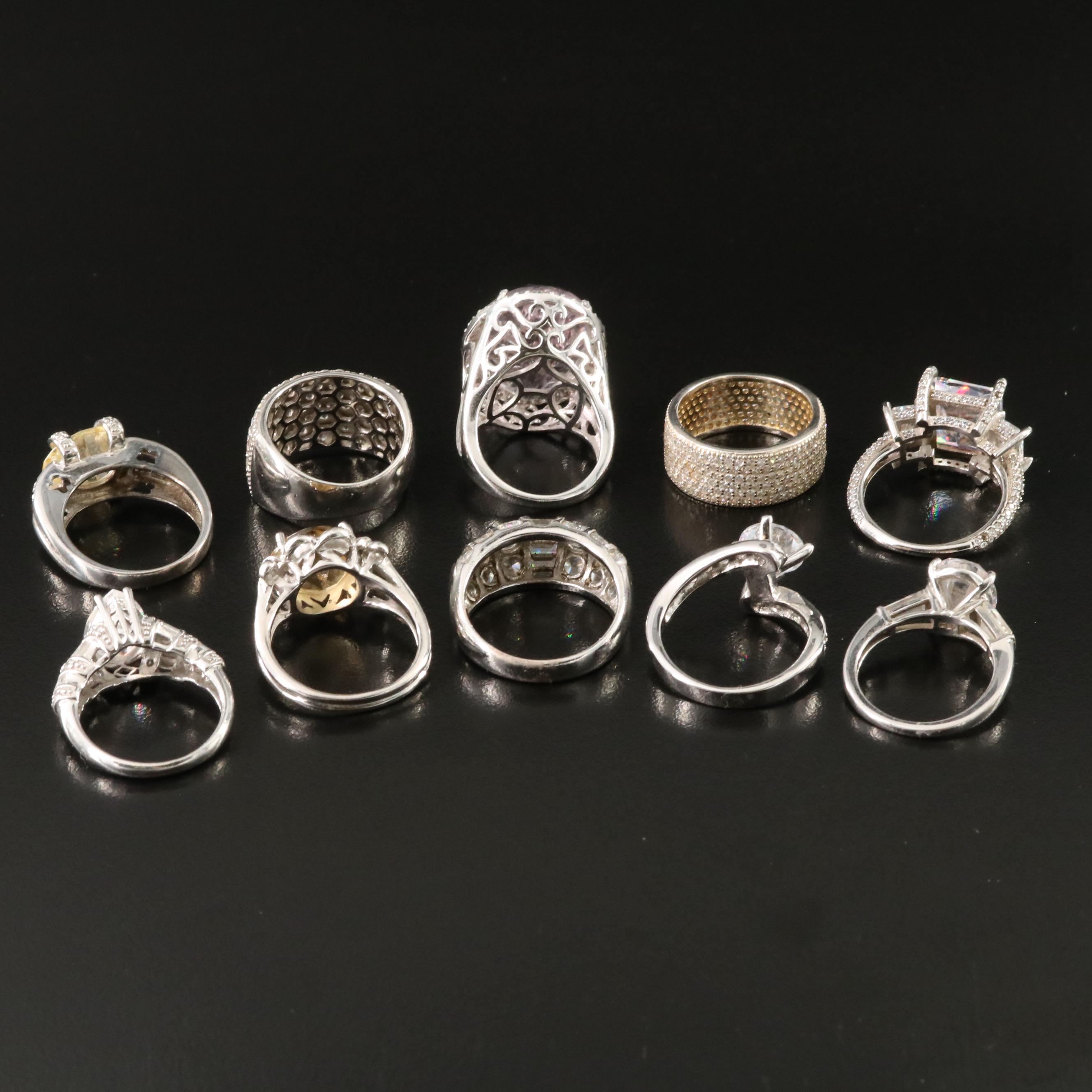 Sterling Ring Collection Featuring Amethyst and Citrine