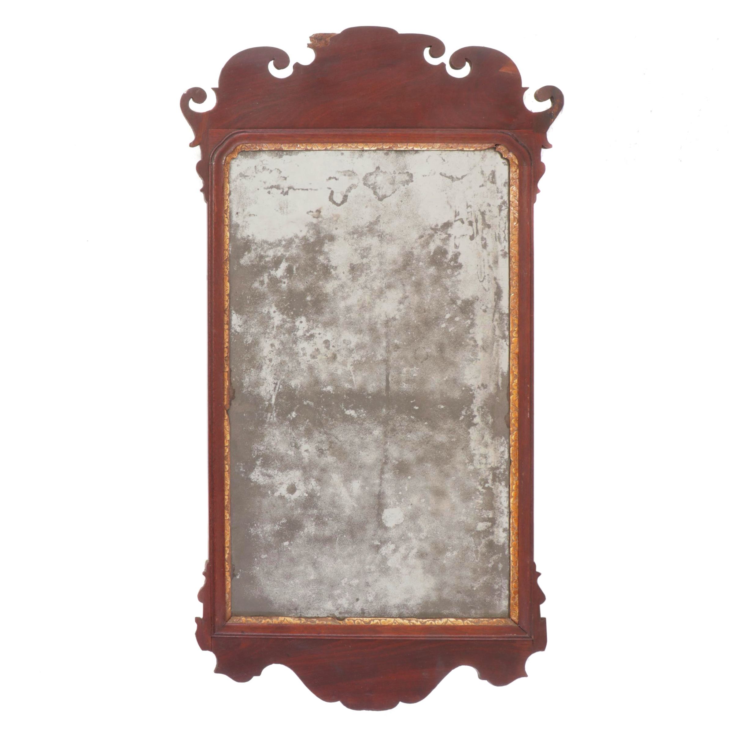 John Elliot Philadelphia Chippendale Mahogany Looking Glass, Circa 1796-1803