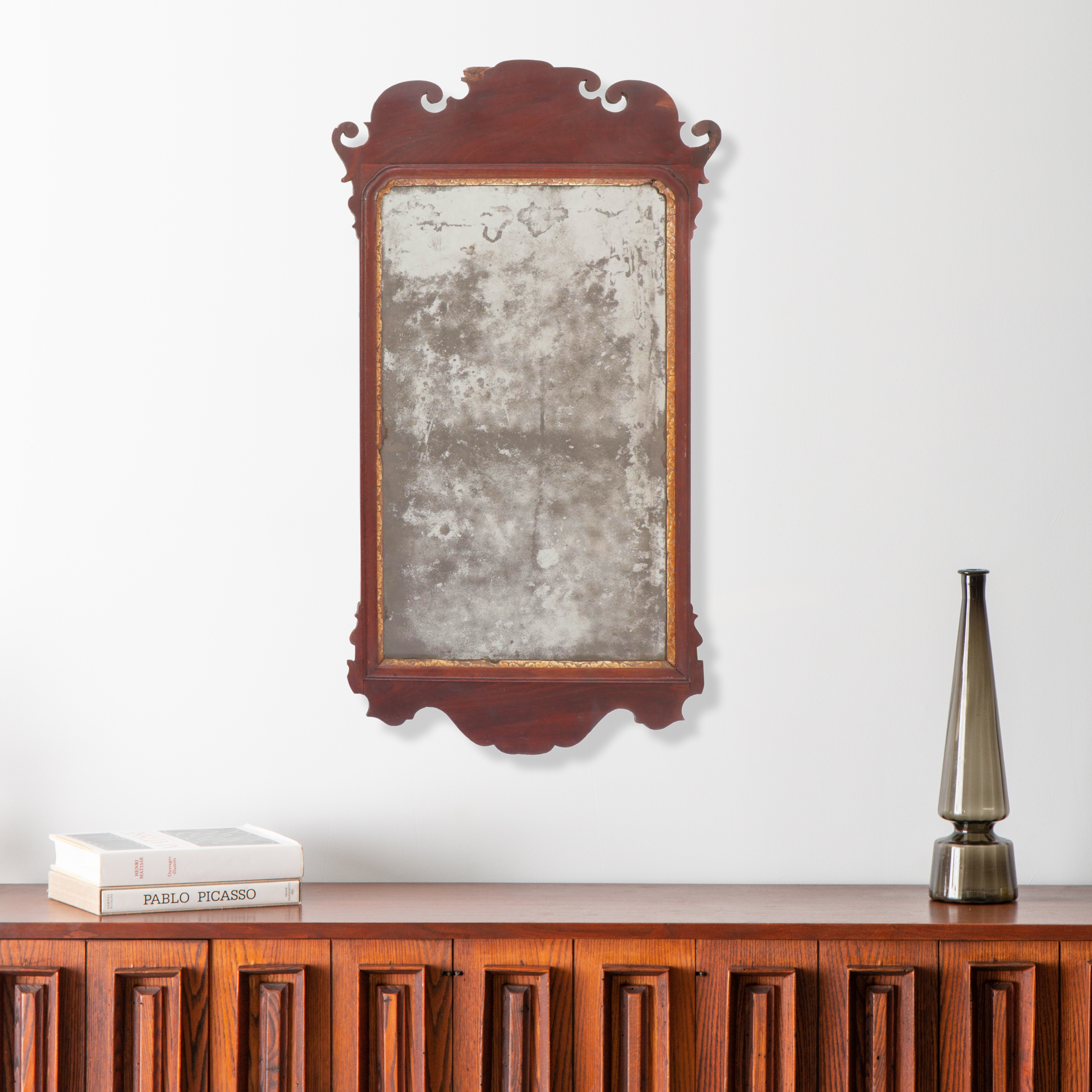 John Elliot Philadelphia Chippendale Mahogany Looking Glass, Circa 1796-1803