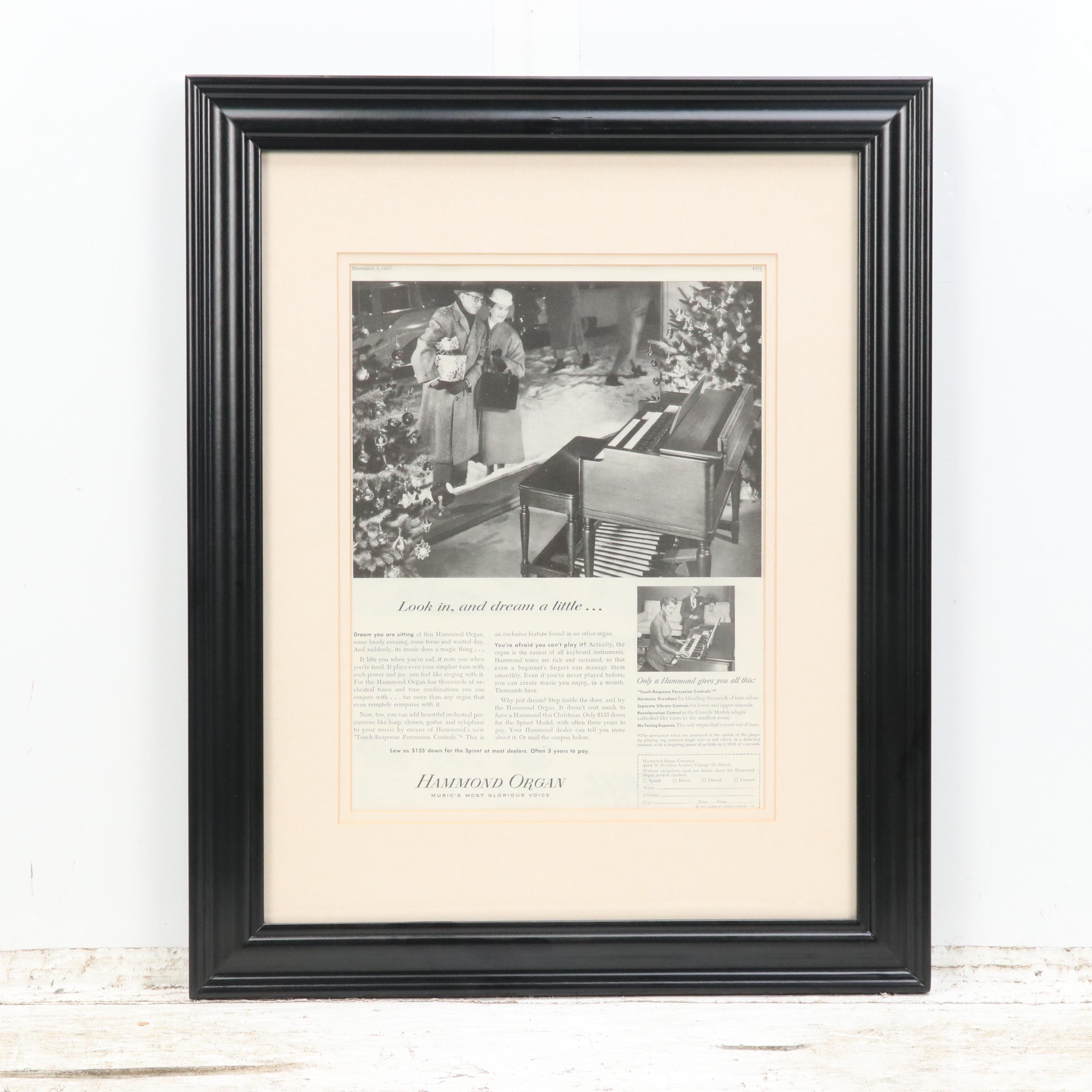 Hammond Organ Letterpress Halftone Magazine Advertisements, Mid-20th C.