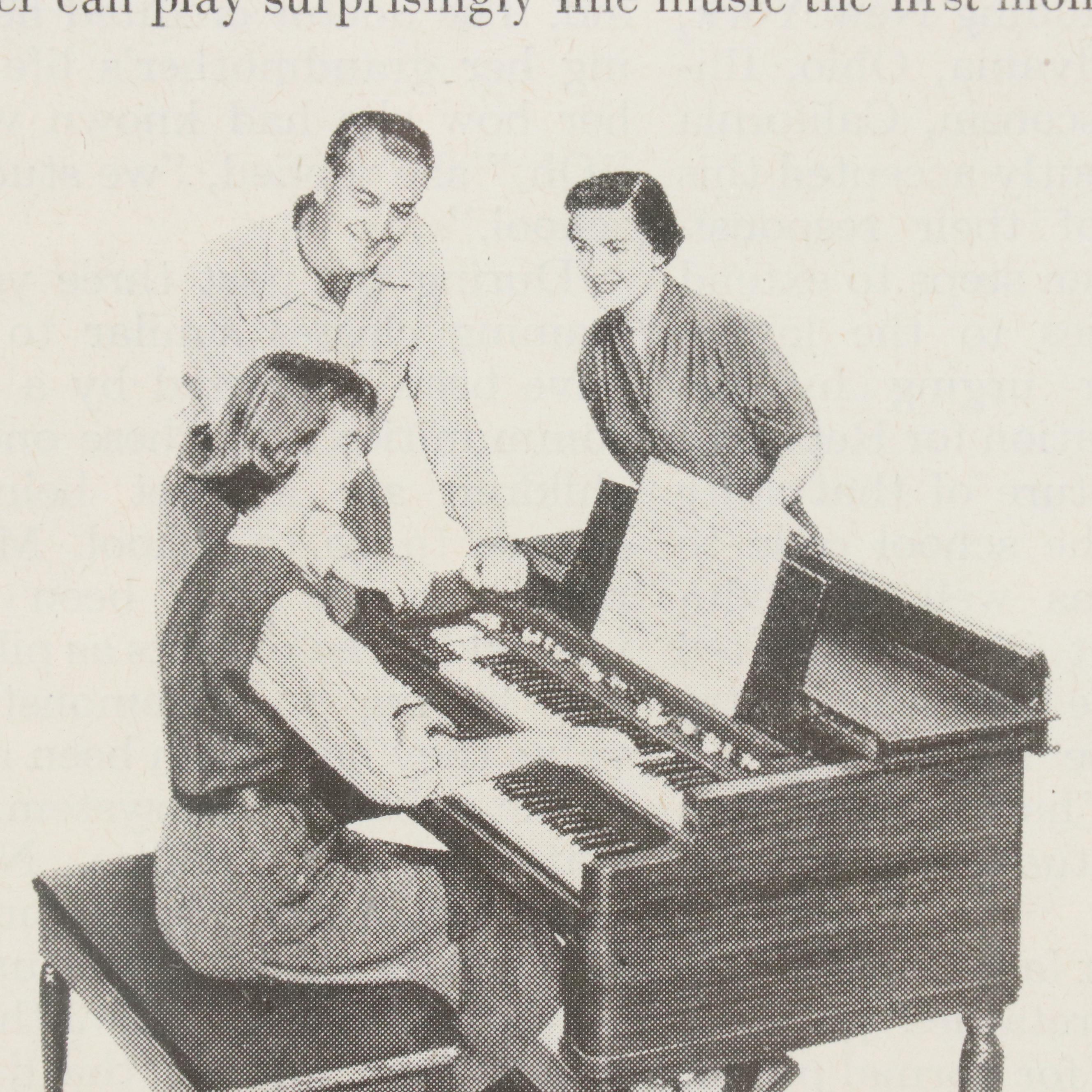 Hammond Organ Letterpress Halftone Magazine Advertisements, Mid-20th C.