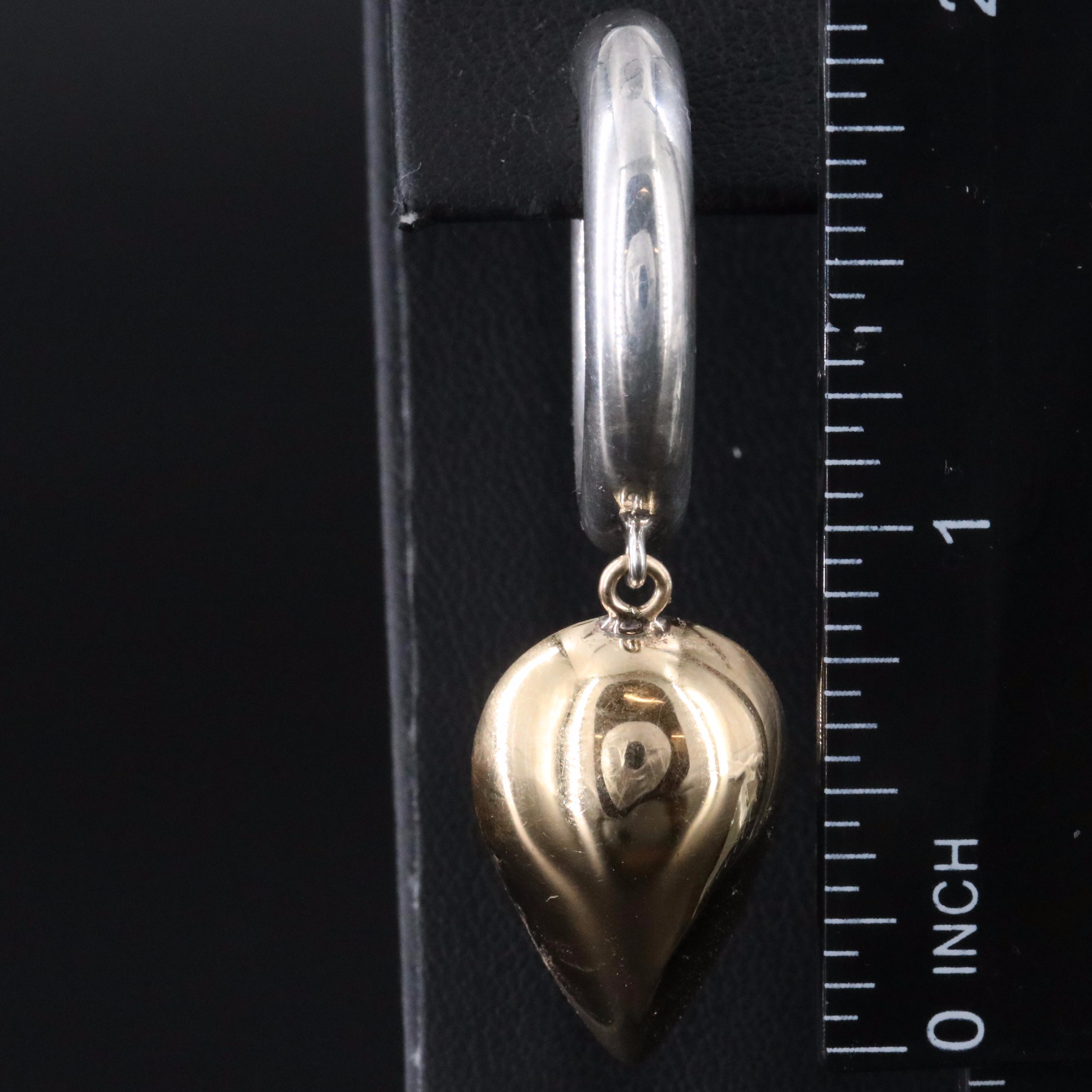 M & J Savitt Sterling Hoop Earrings with 14K Accents