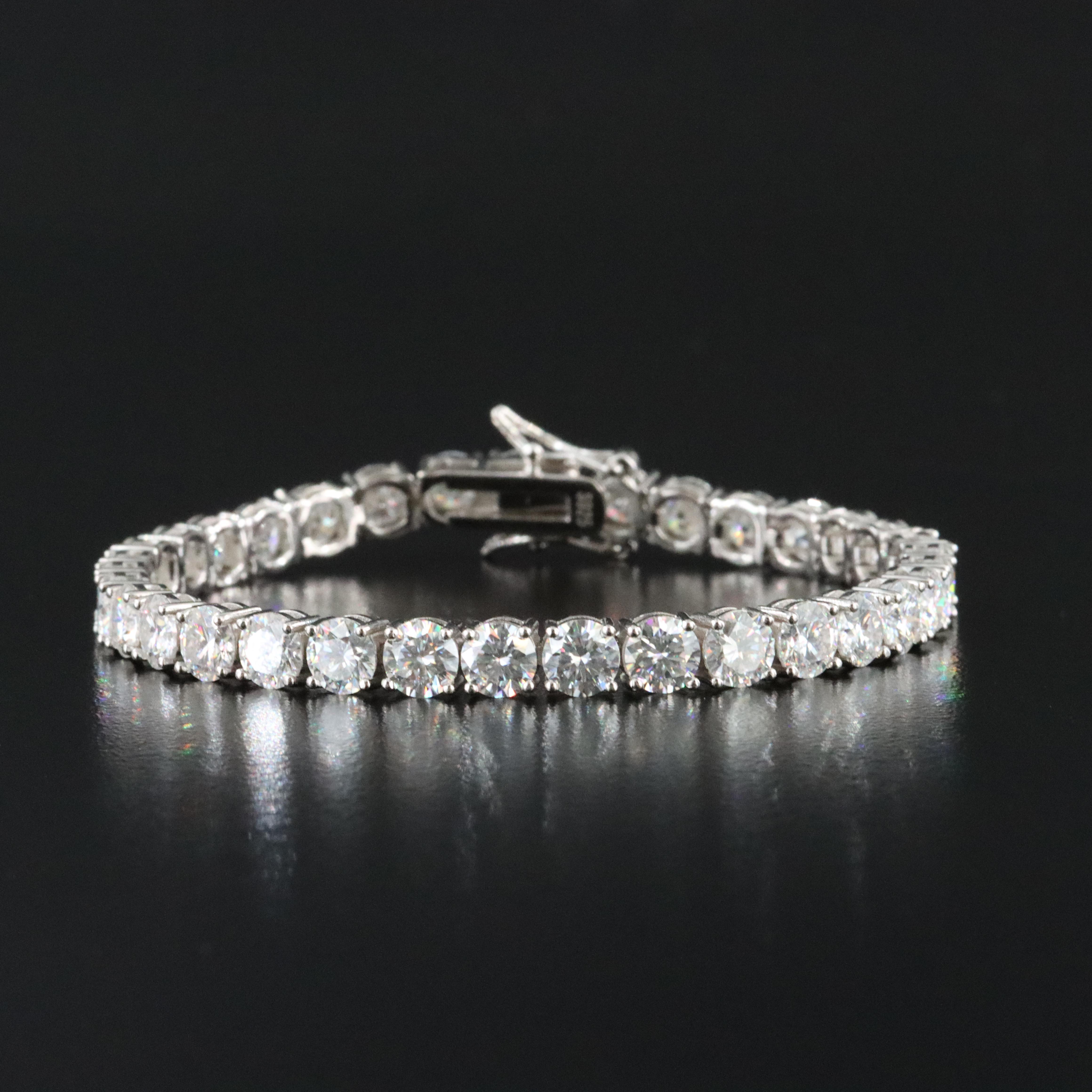 Sterling Moissanite Line Bracelet