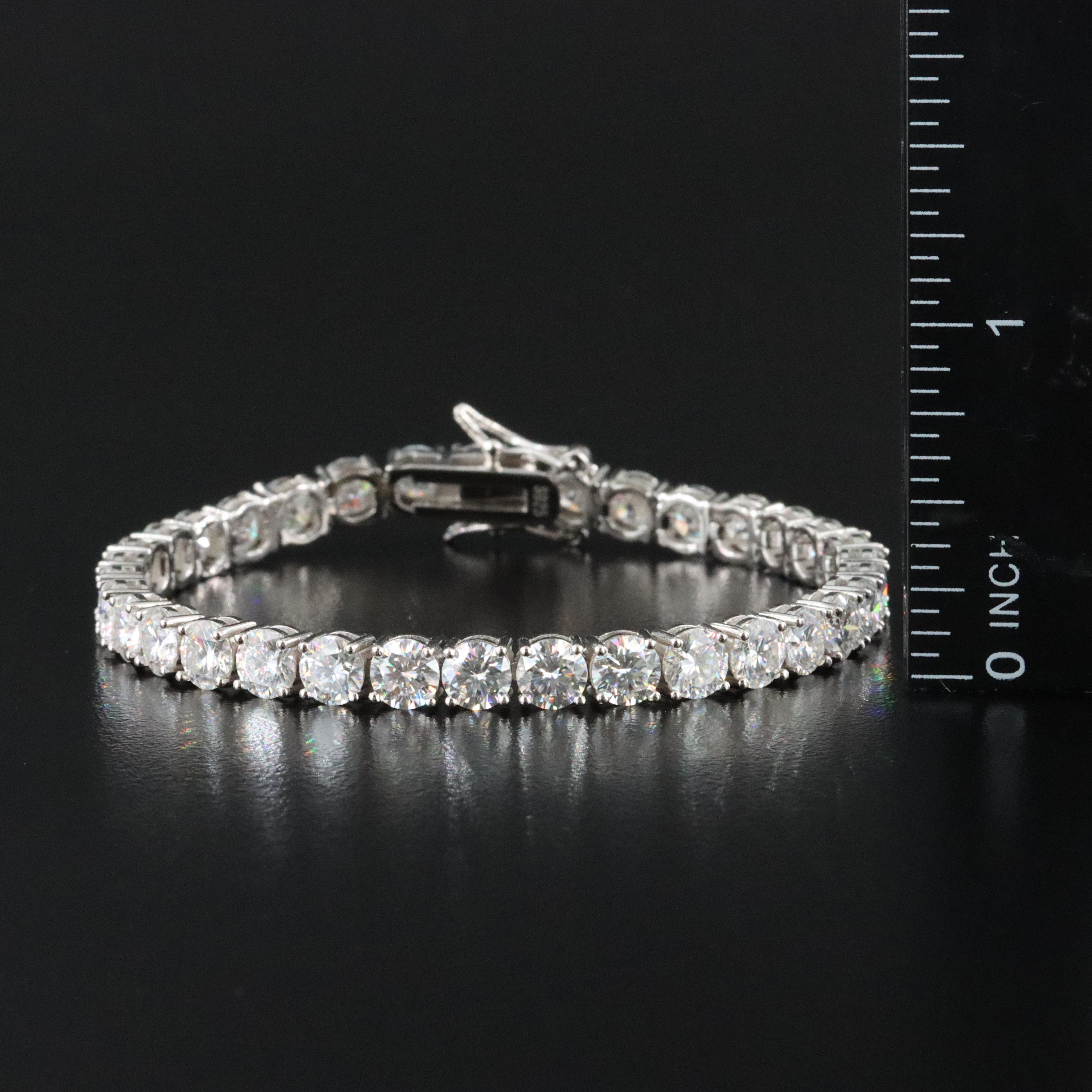 Sterling Moissanite Line Bracelet