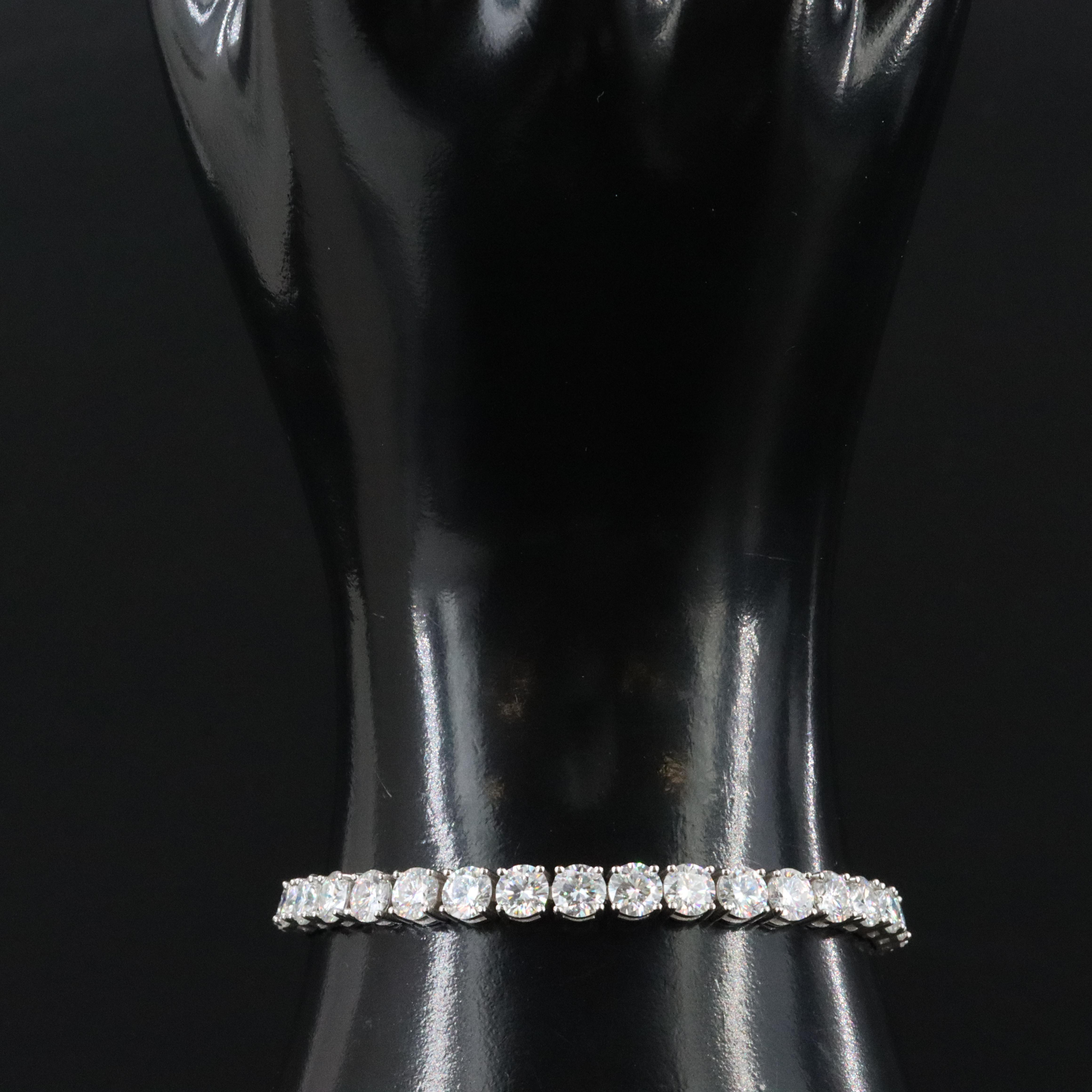 Sterling Moissanite Line Bracelet