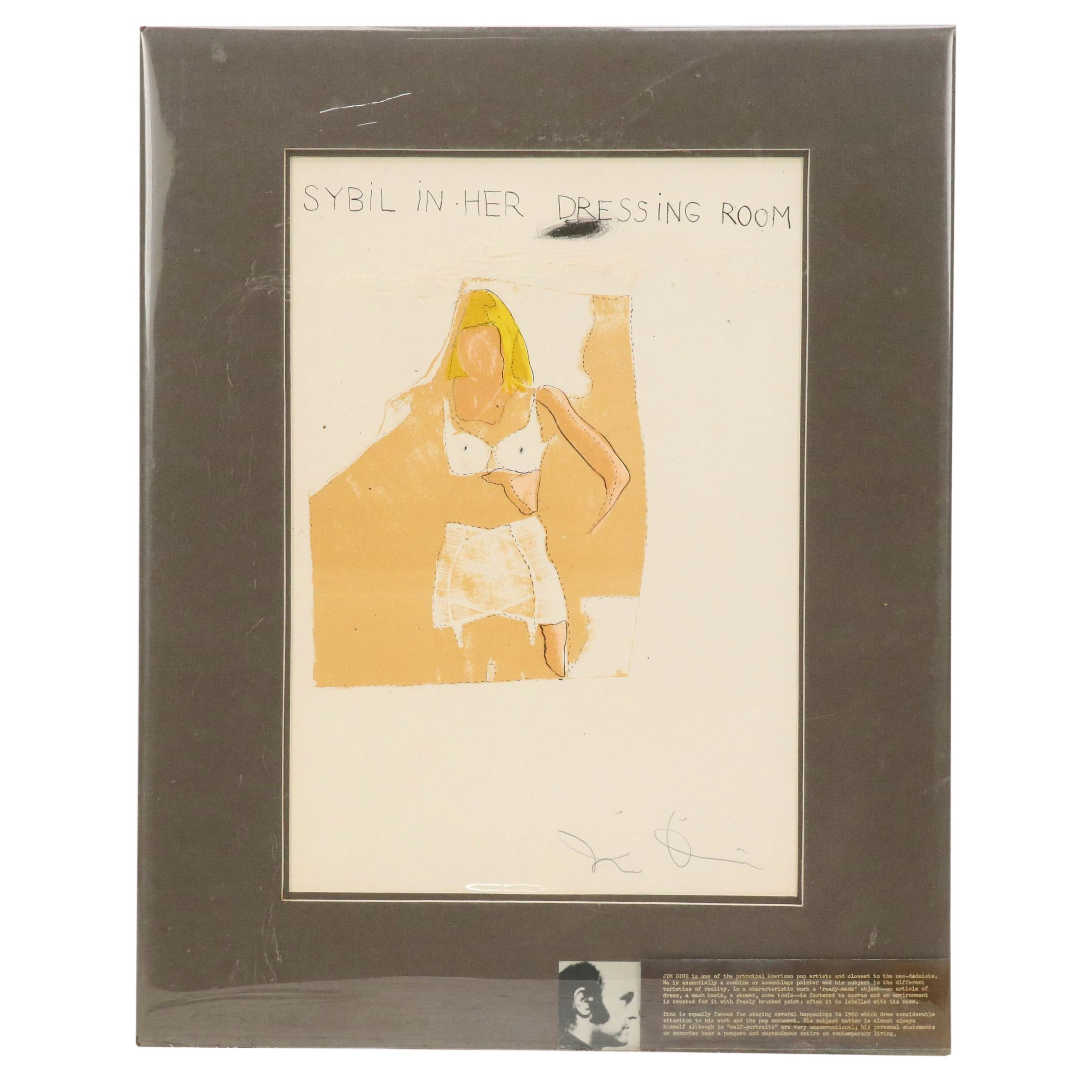 Jim Dine Lithograph "Sybil Vane in Her Dressing Room," 1968
