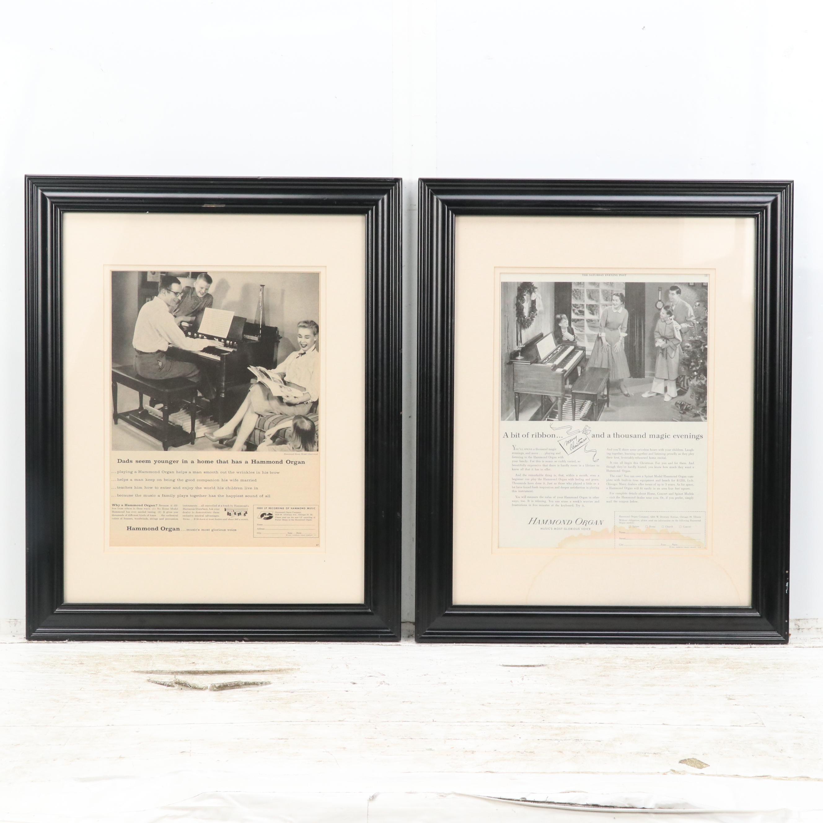 Hammond Organ Letterpress Halftone Magazine Advertisements, Mid-20th C.