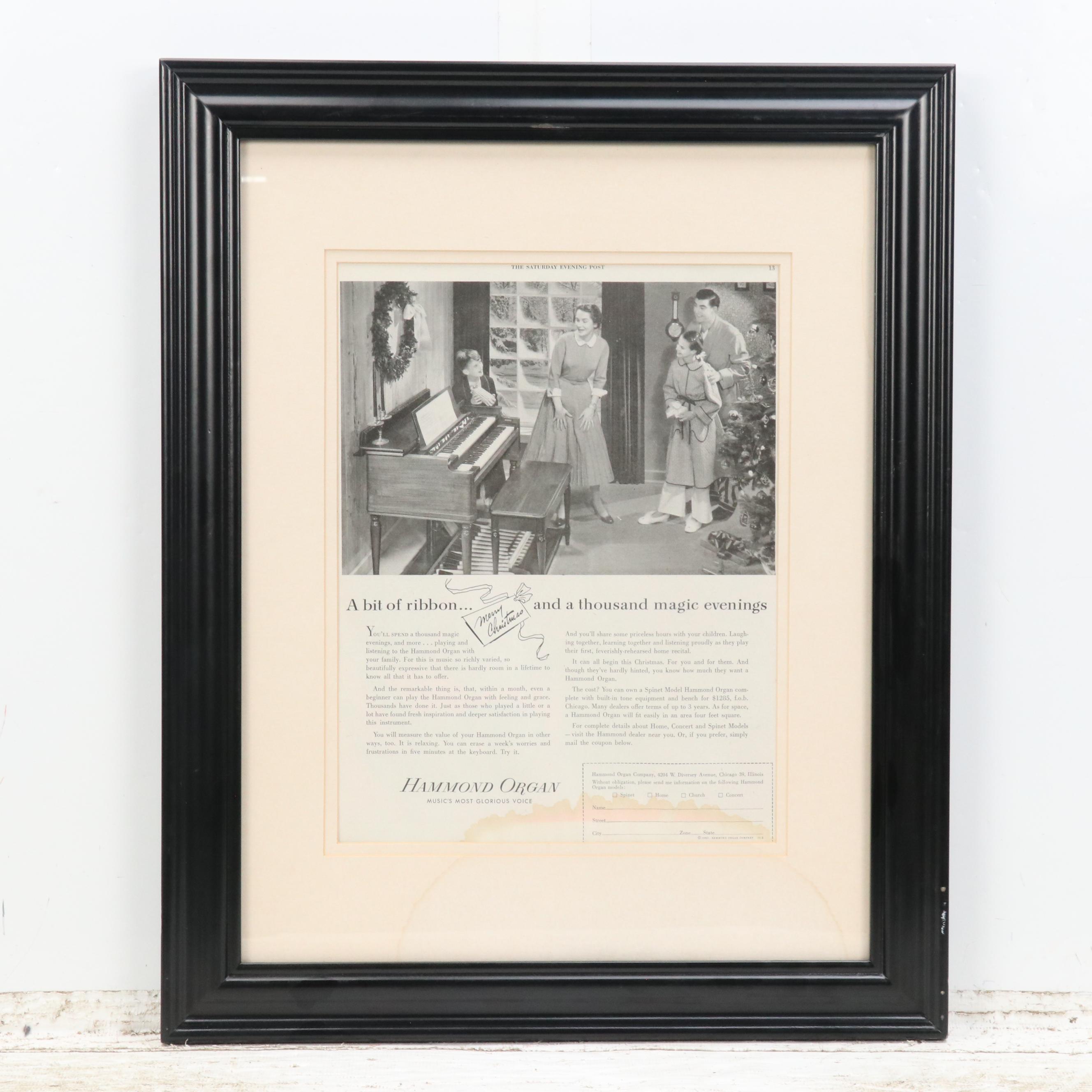 Hammond Organ Letterpress Halftone Magazine Advertisements, Mid-20th C.