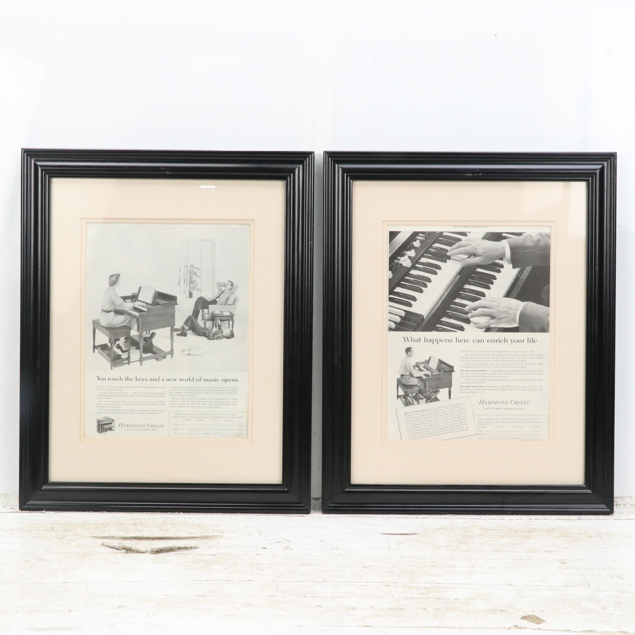 Hammond Organ Letterpress Halftone Magazine Advertisements, Mid-20th C.