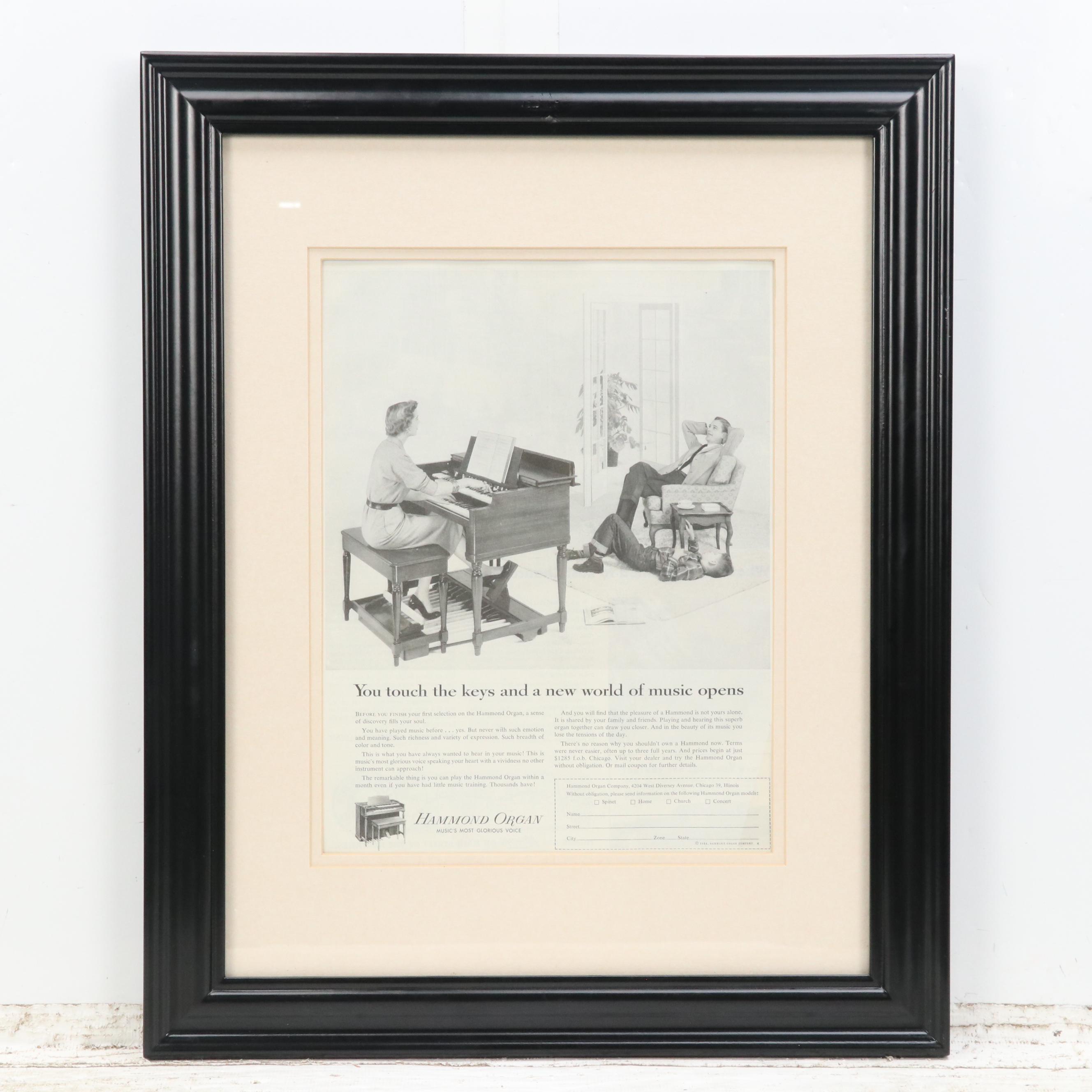 Hammond Organ Letterpress Halftone Magazine Advertisements, Mid-20th C.