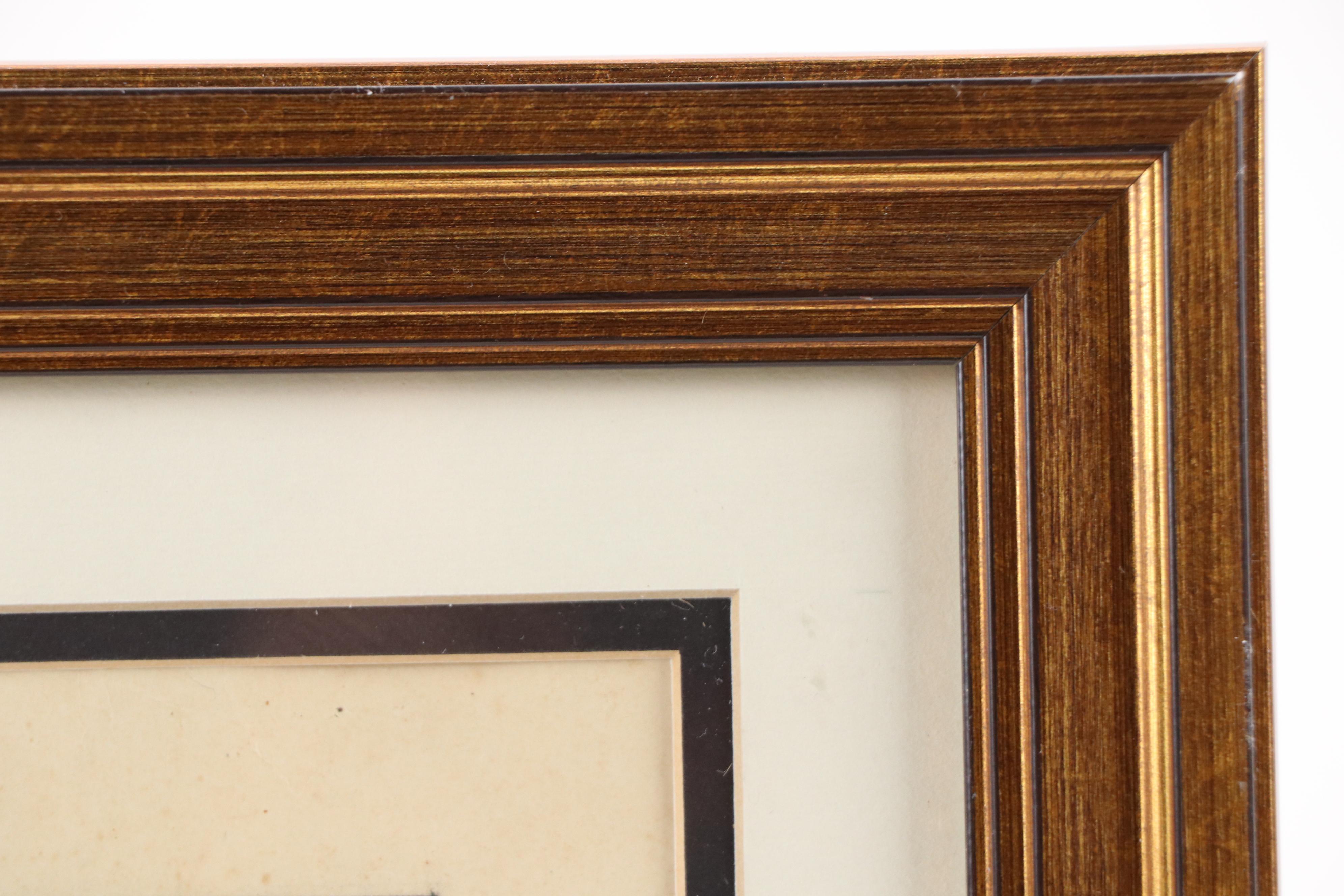 S. Davis Maritime Graphite Drawing of Harbored Boats with Full Moon