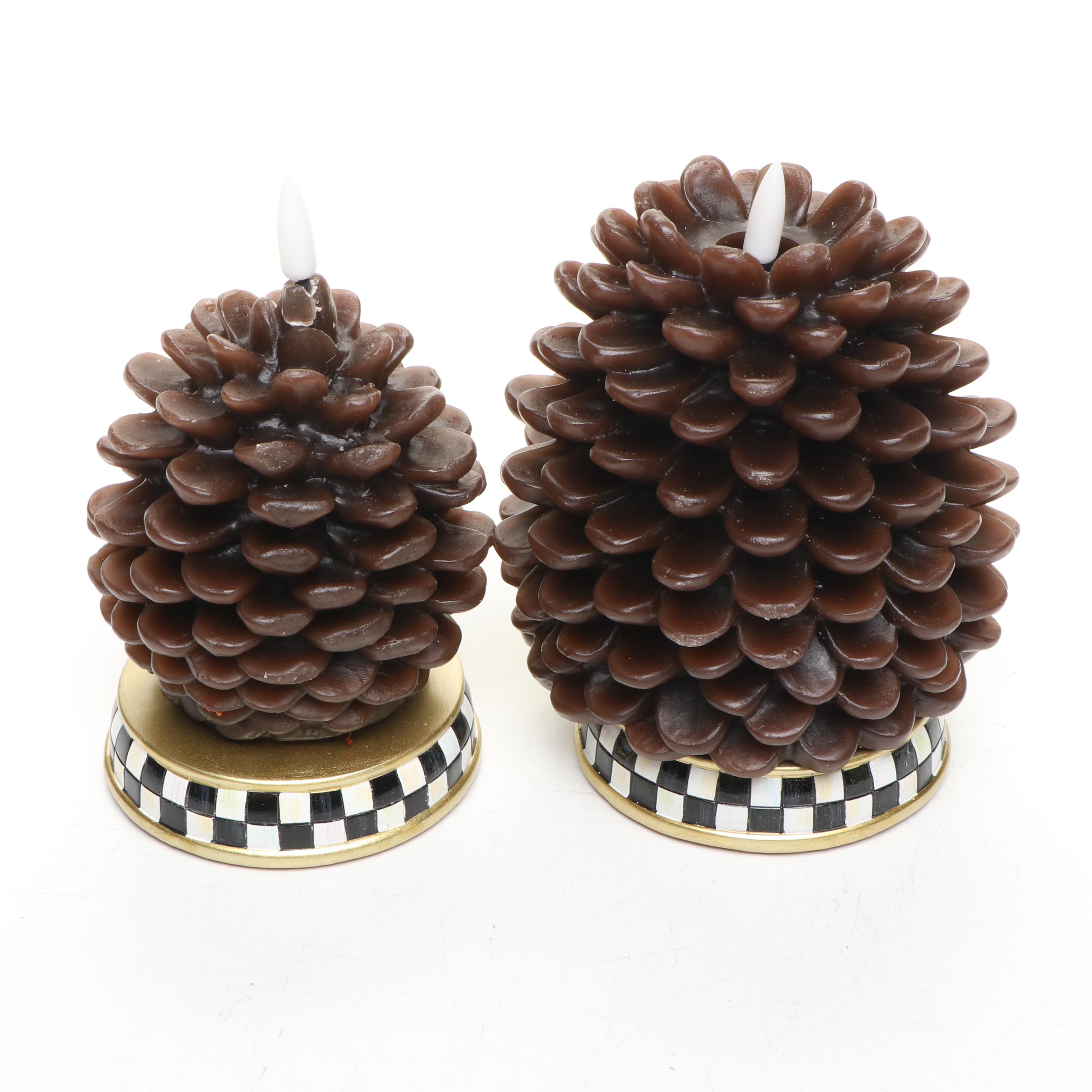 MacKenzie-Childs Wax Pinecone Flicker Candles